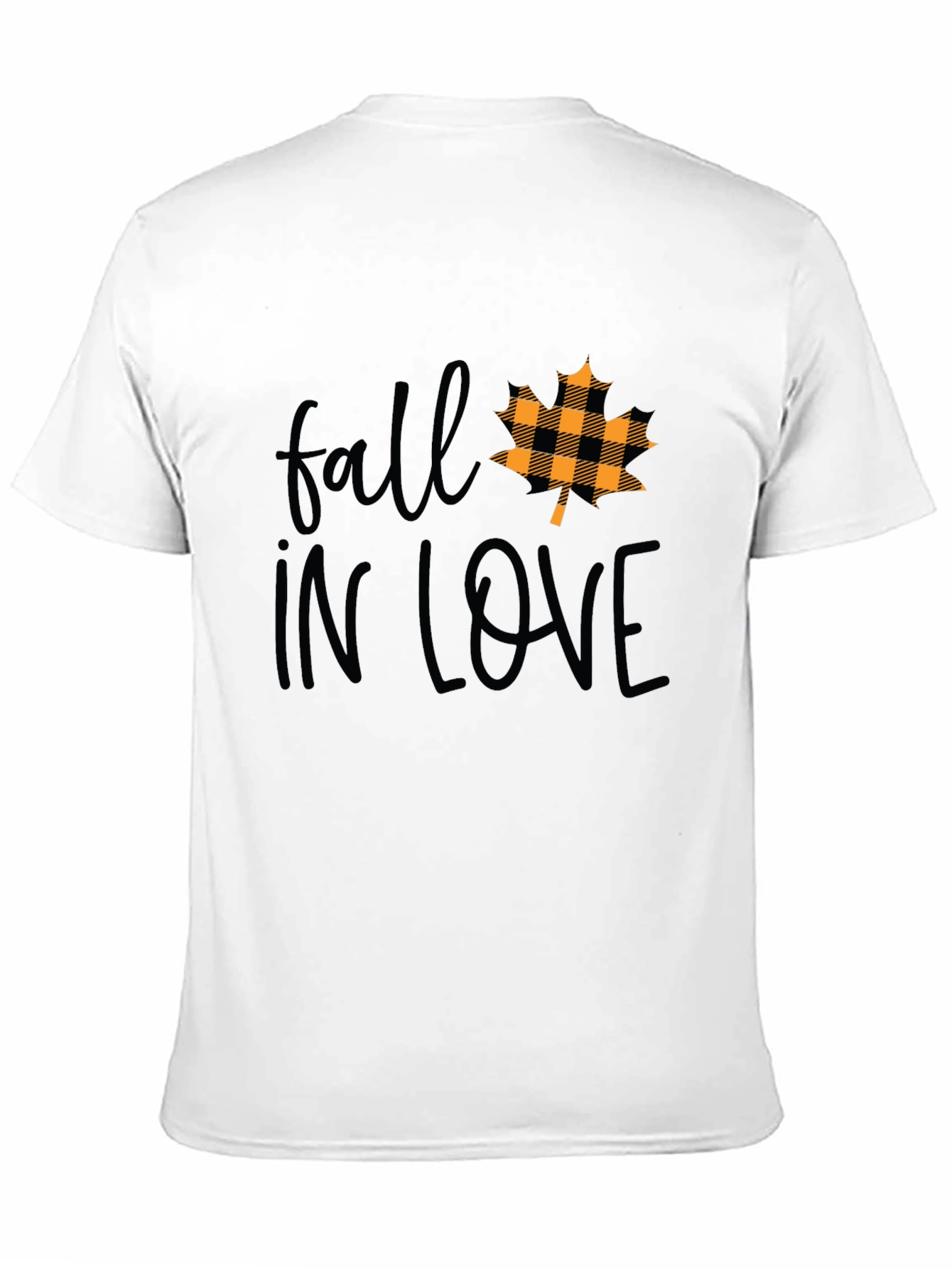 Black Fall In Love Maple Leaf Plaid T-Shirt view 11