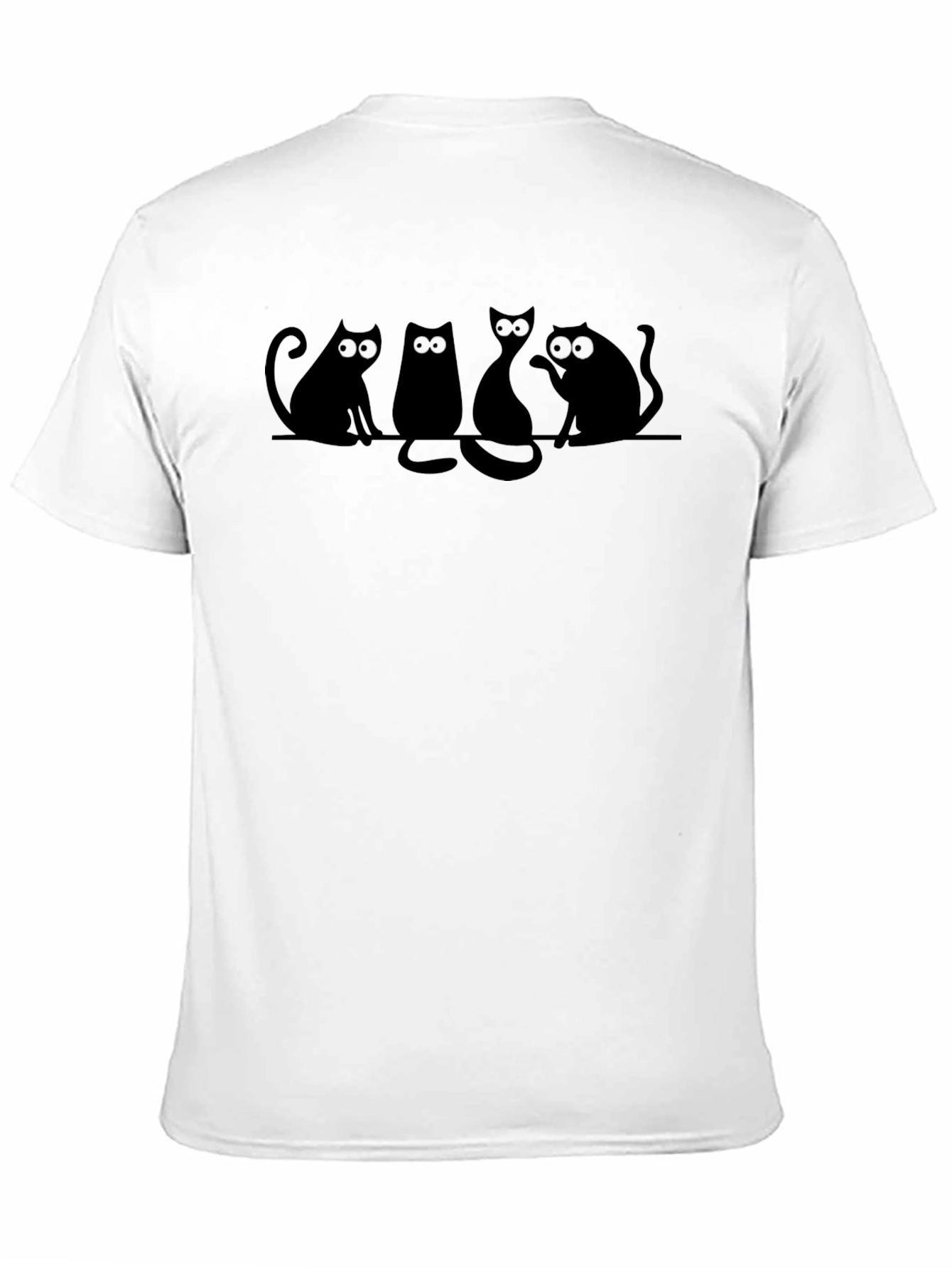 Black Black Cat Silhouette Graphic Tee - Unisex view 11