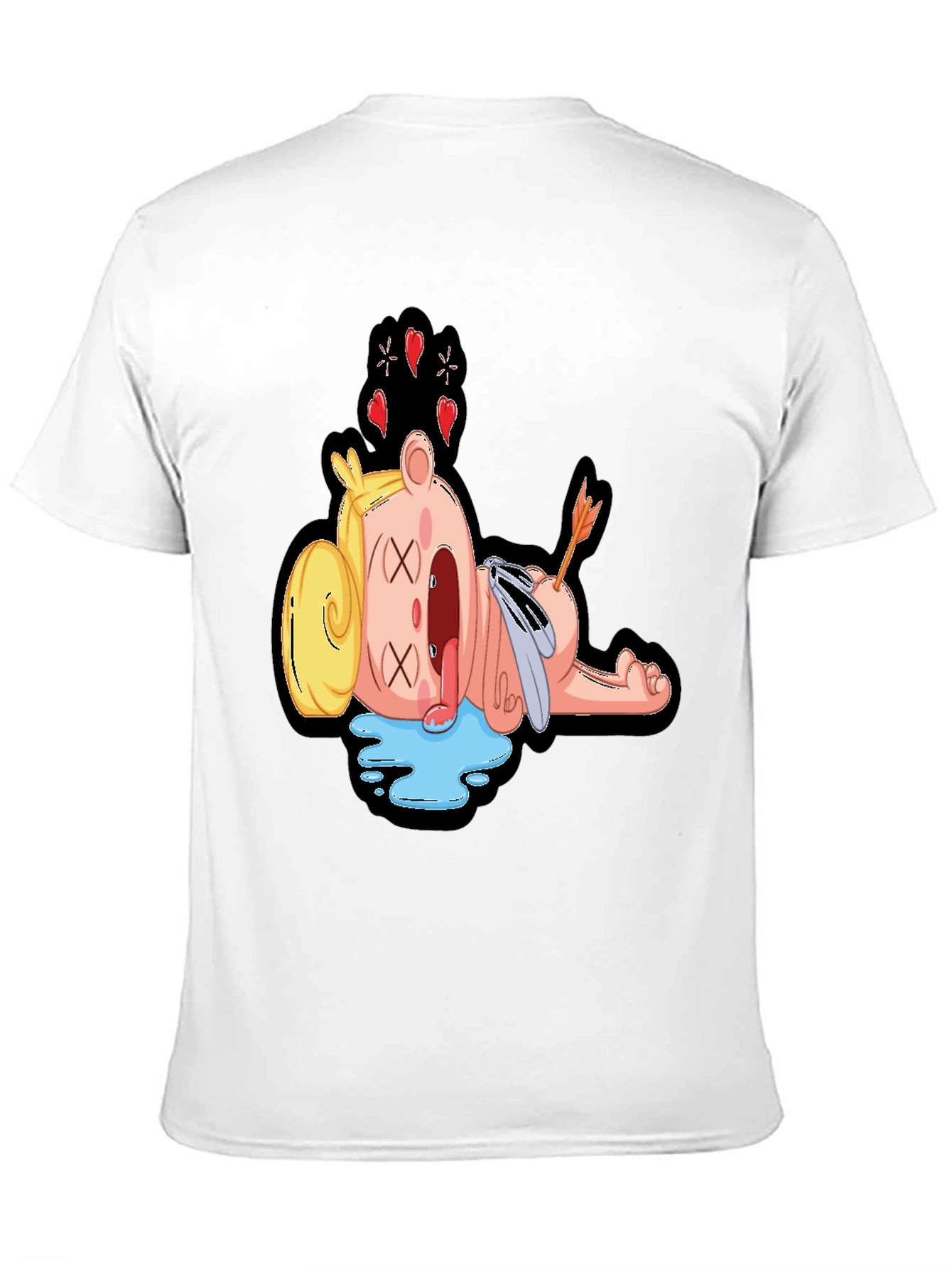 Black Cartoon Dead Bear T-Shirt - Mens Black Graphic Tee view 11