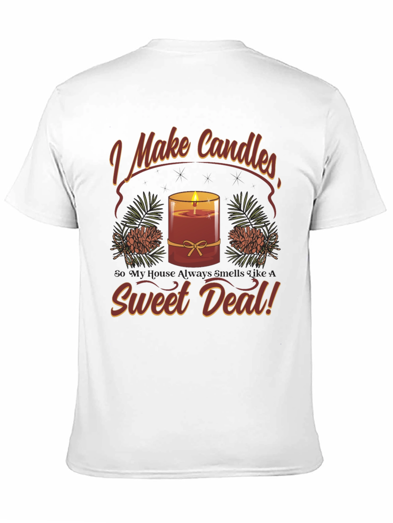 Black I Make Candles Graphic T-Shirt view 11