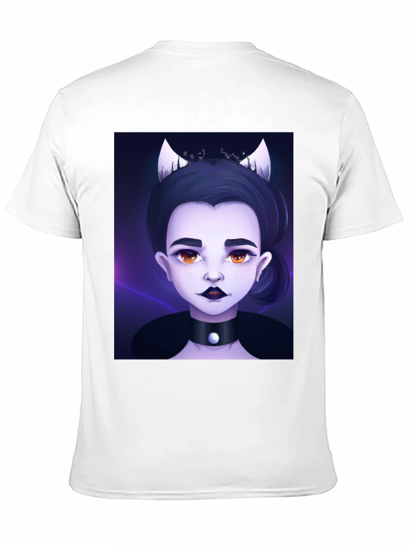 Black Gothic Cartoon Girl Black T-Shirt view 11