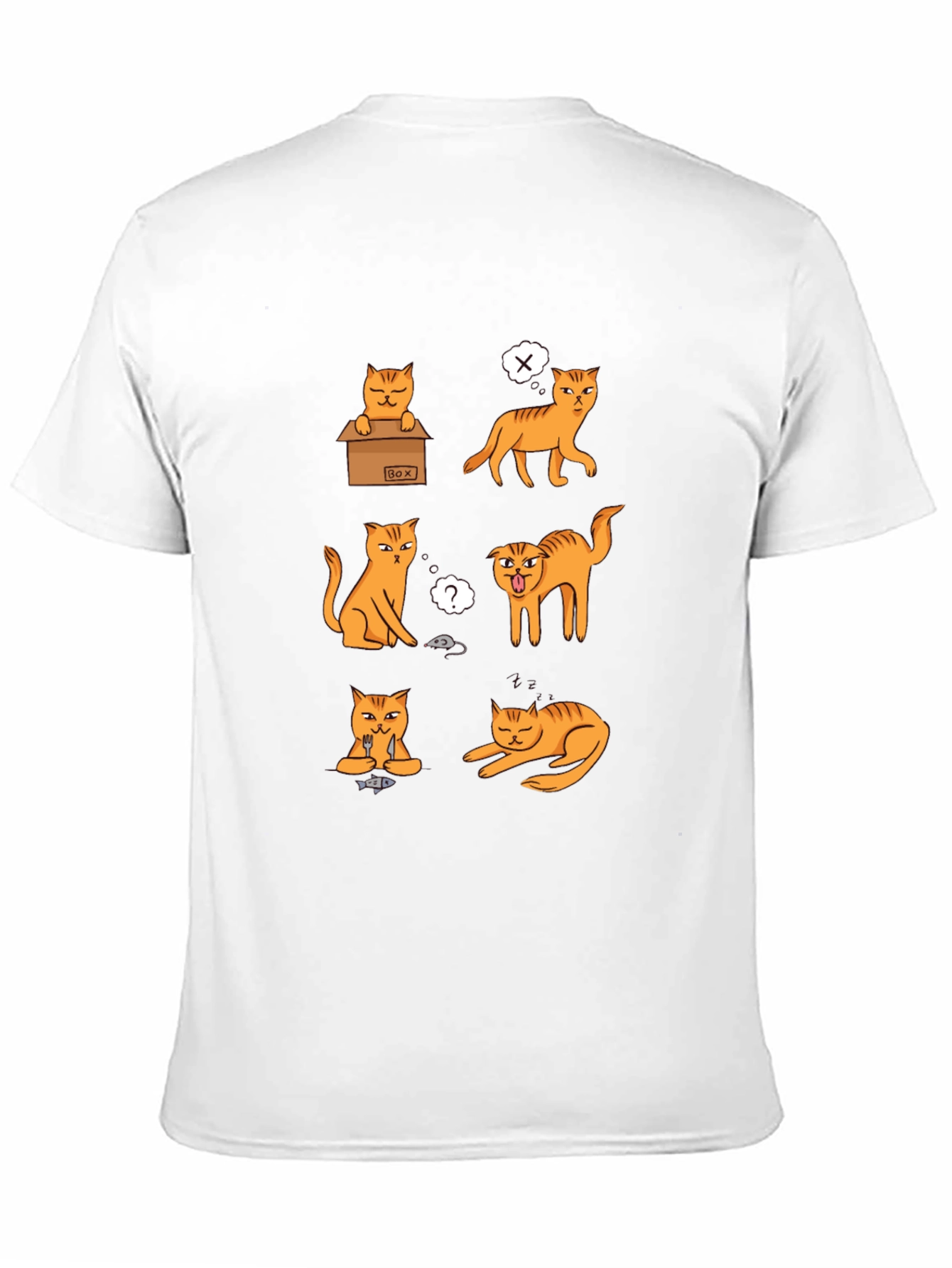 Black Funny Cat Moods Graphic T-Shirt view 11