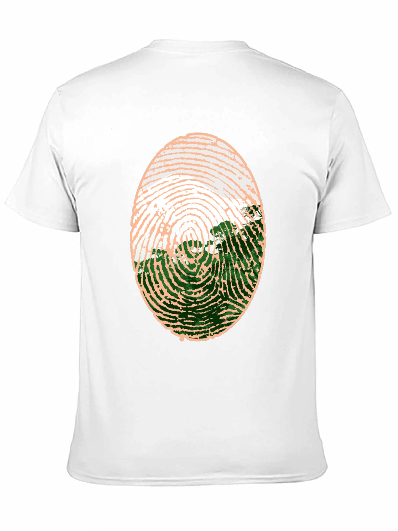 Black Unique Fingerprint Landscape Graphic Tee view 11