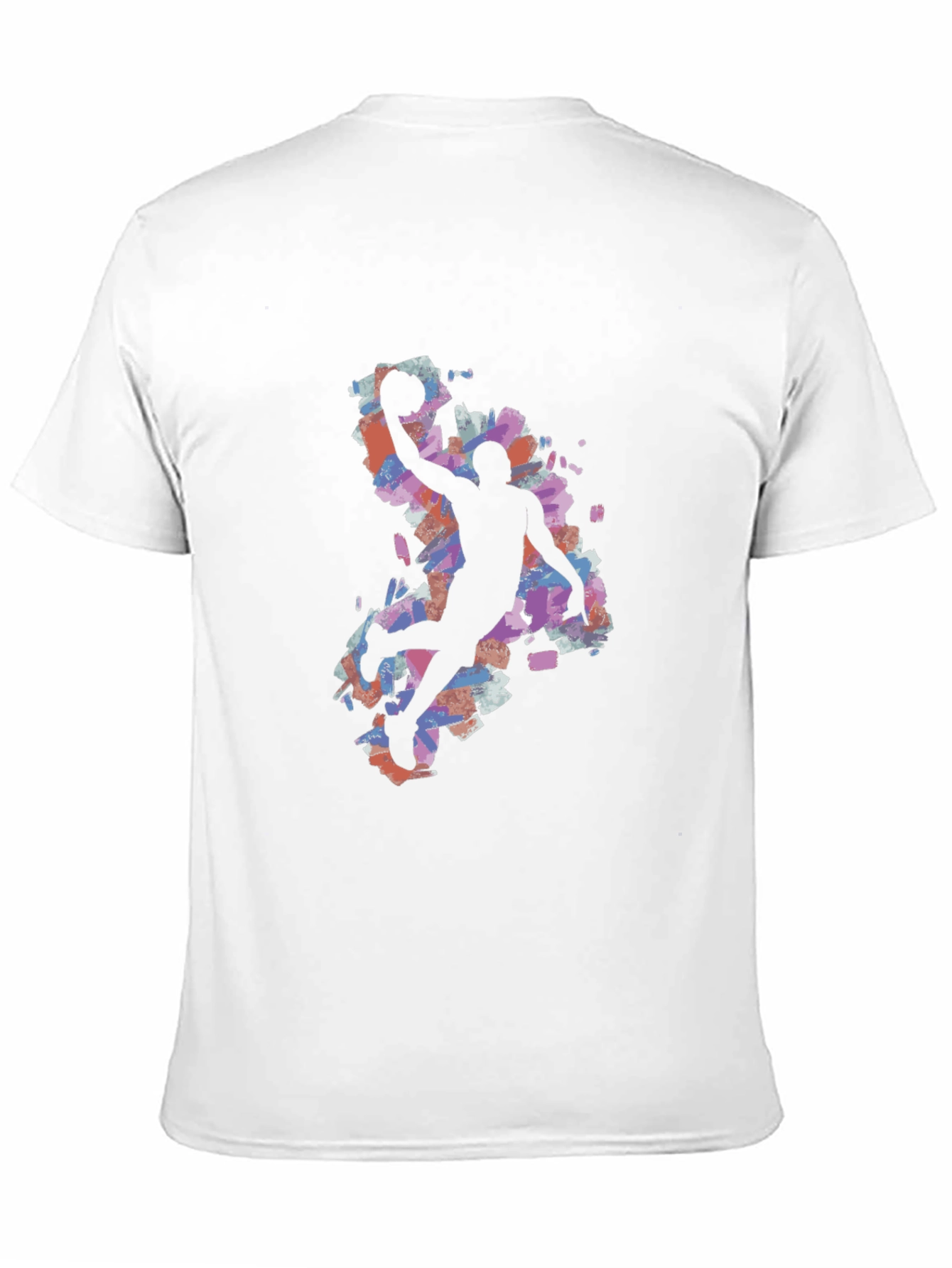 Black Basketball Silhouette Graphic Tee - Black Cotton Blend view 11