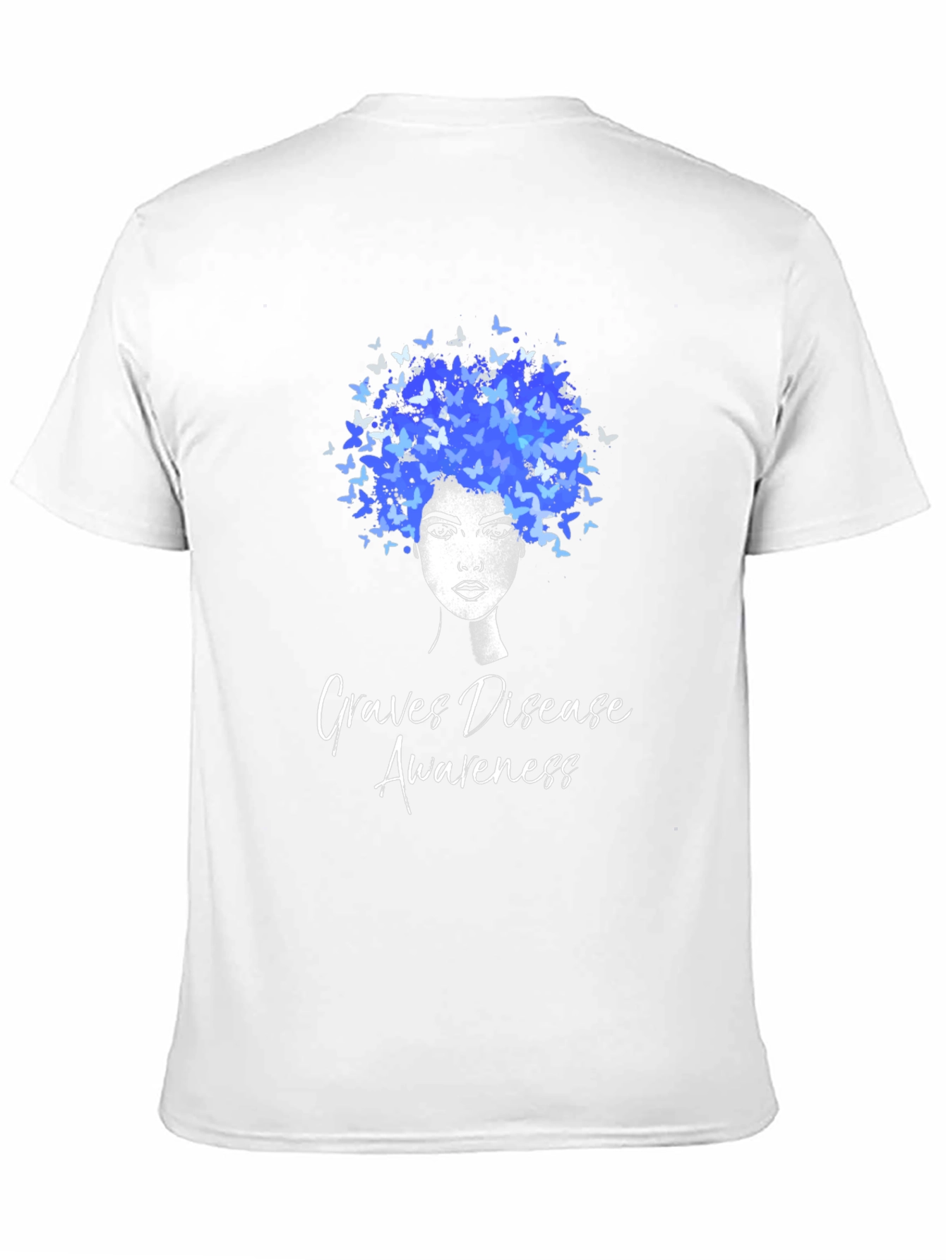 Black Graves Disease Awareness Butterfly Afro T-Shirt view 11