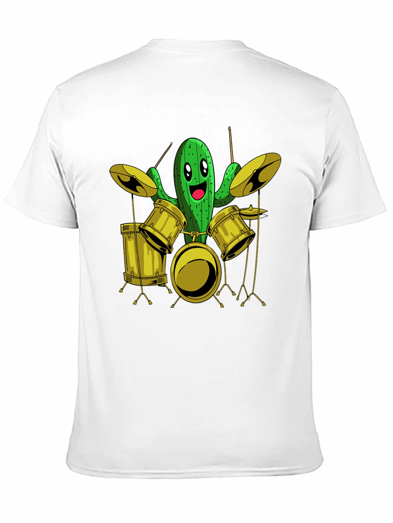 Black Cactus Drummer Graphic Tee - Black Cotton T-Shirt view 11