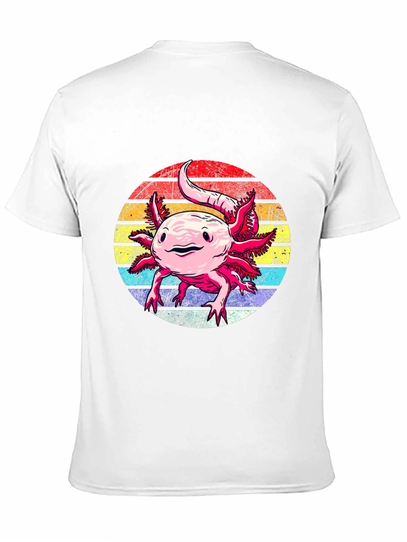 Black Axolotl Retro Sunset Graphic Tee view 11
