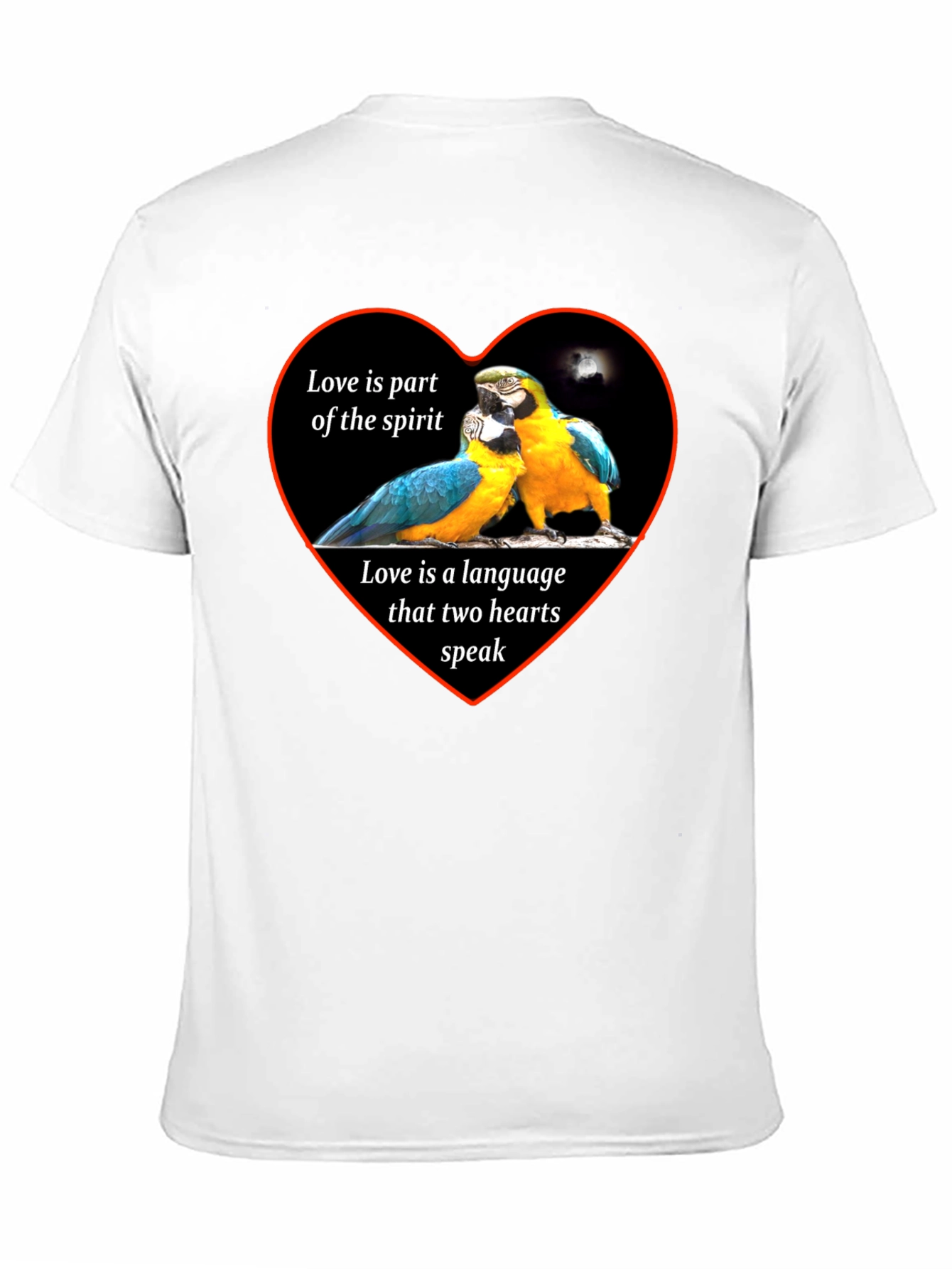 Black Love Parrots Heart T-Shirt - Spirit & Language view 11