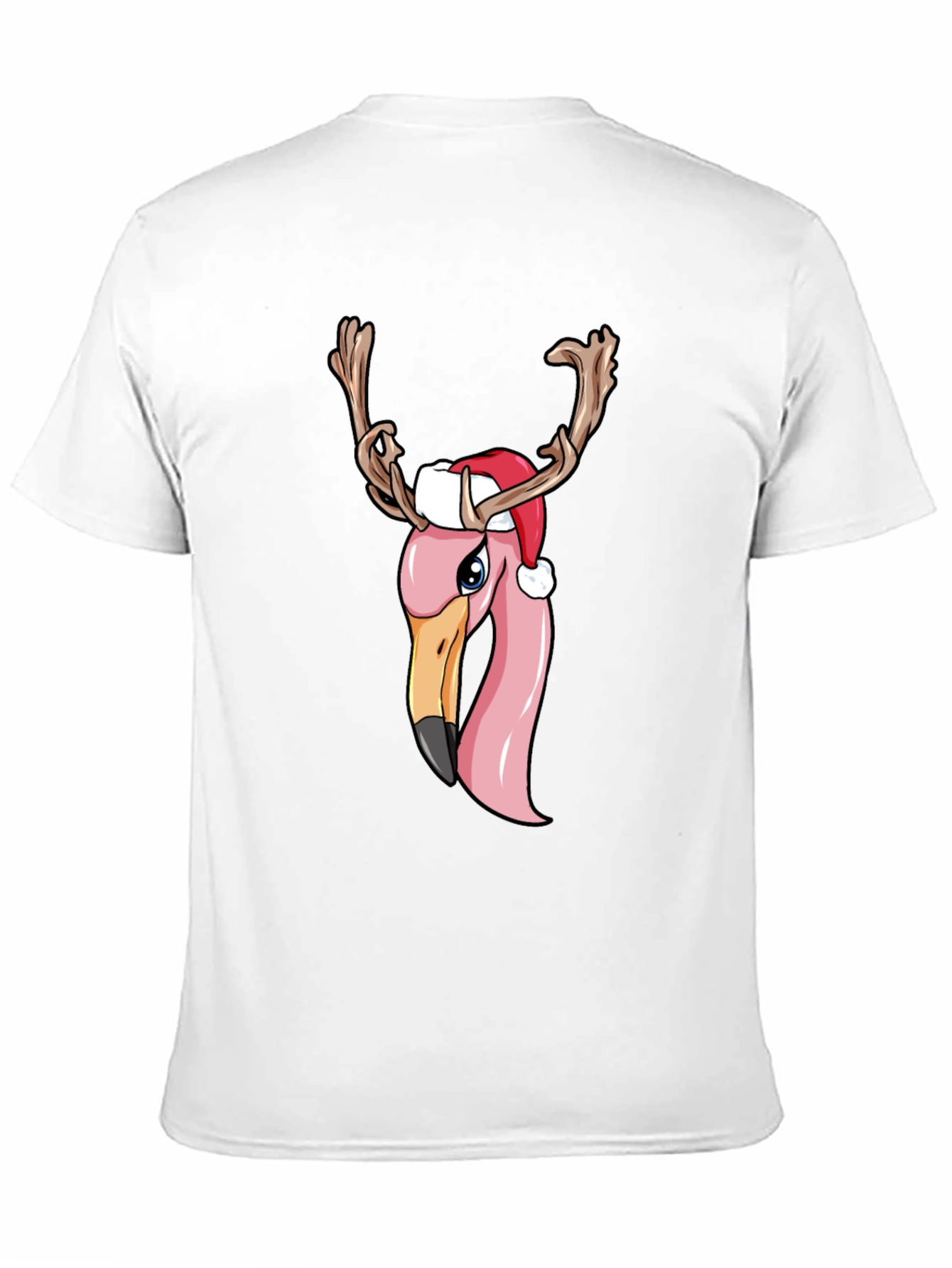 Black Festive Flamingo Christmas T-Shirt view 11