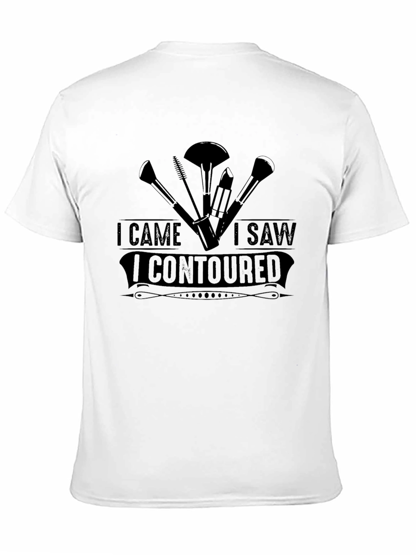 Black I Came I Saw I Contoured Black T-Shirt view 11