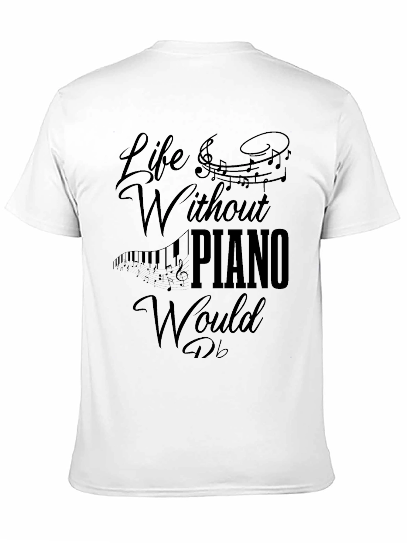 Black Life Without Piano T-Shirt - Music Lover Tee view 11