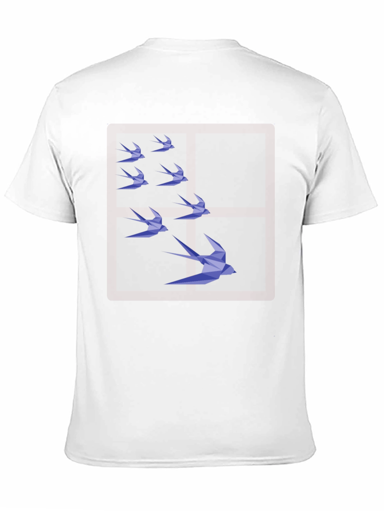 Black Geometric Birds T-Shirt, Black Cotton Graphic Tee view 11