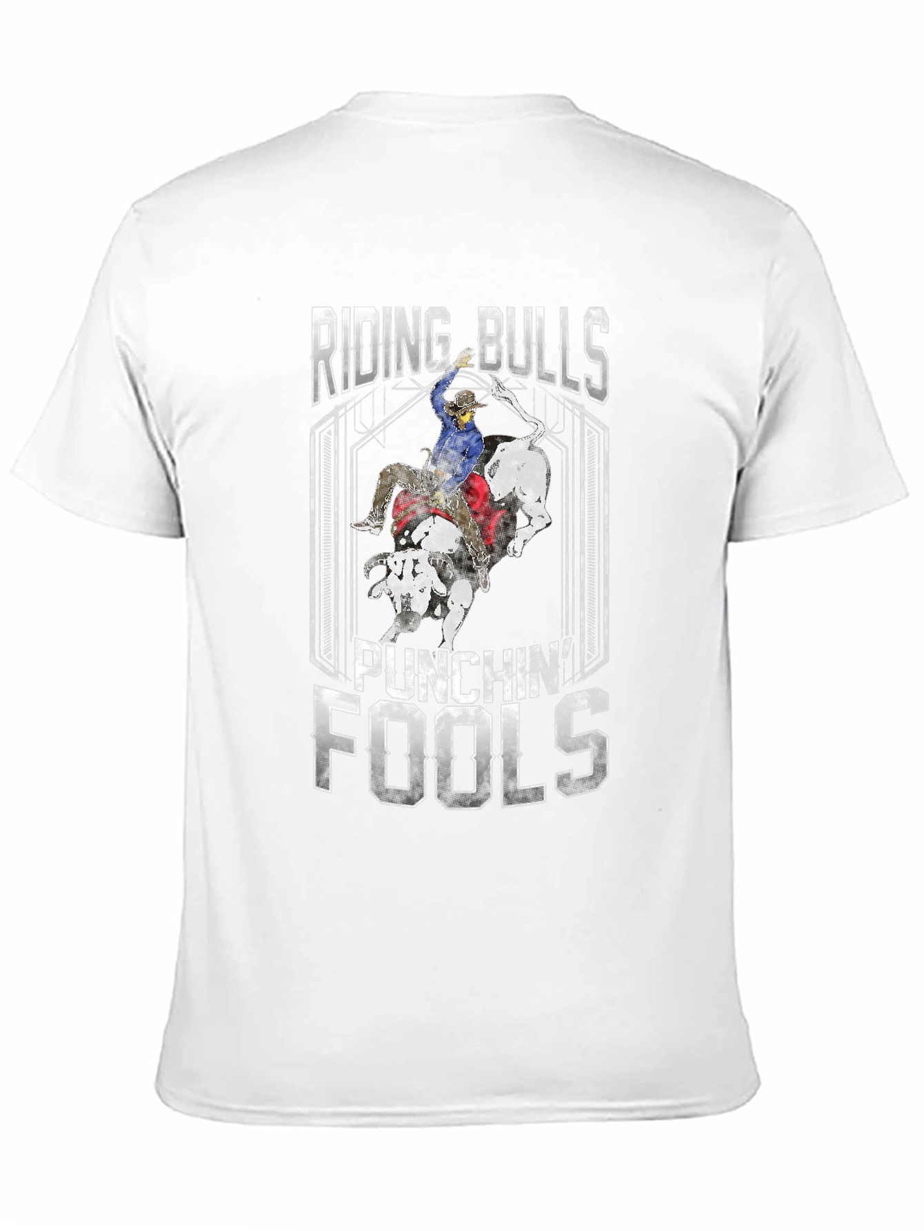 Black Riding Bulls Punching Fools Graphic T-Shirt view 11