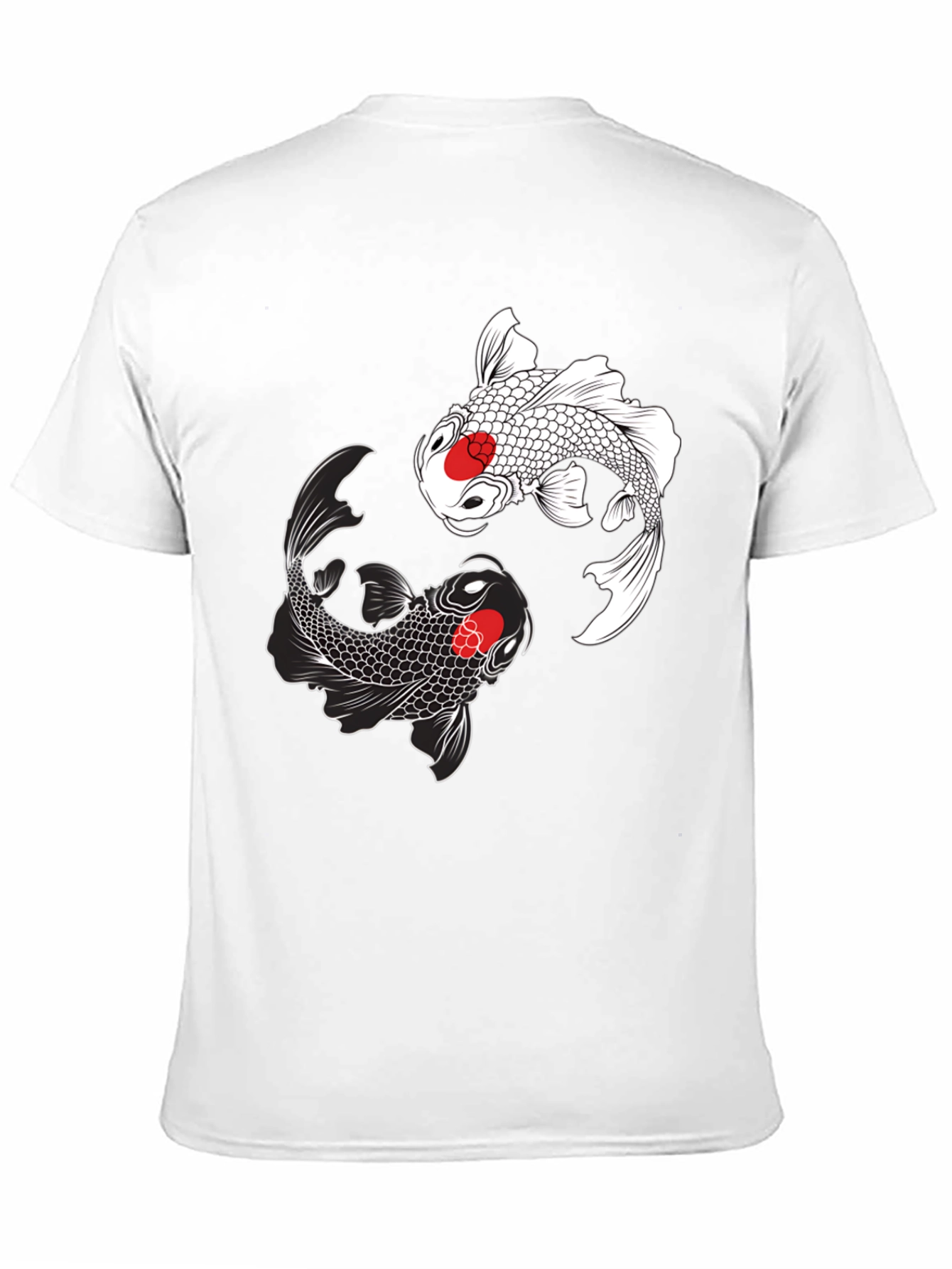 Black Koi Fish Yin Yang Graphic Tee - Black view 11