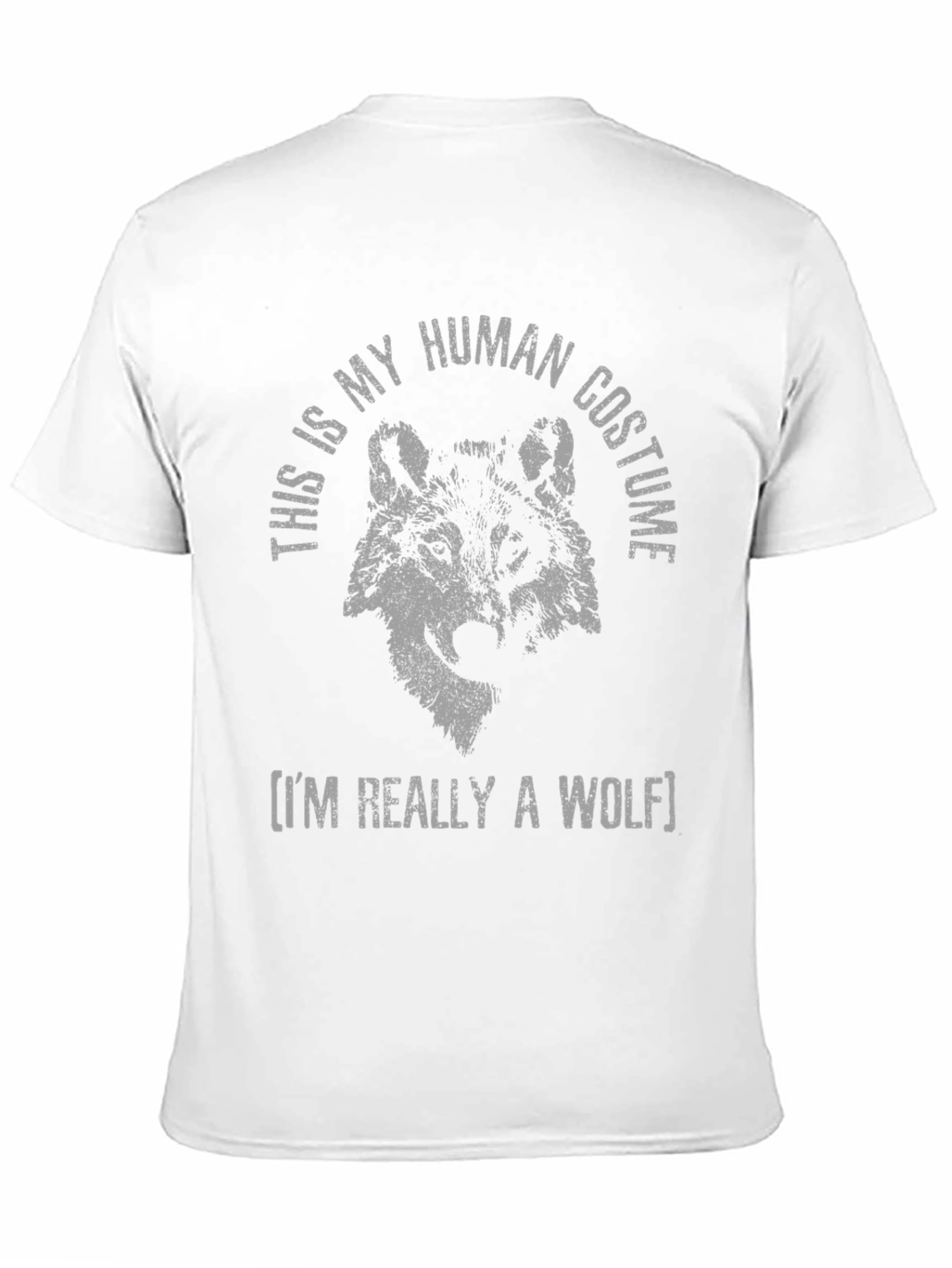 Black Human Costume Wolf T-Shirt - Funny Animal Tee view 11