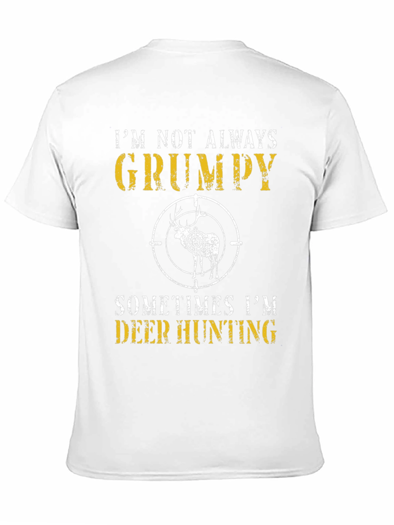 Black Grumpy Deer Hunting Graphic T-Shirt view 11