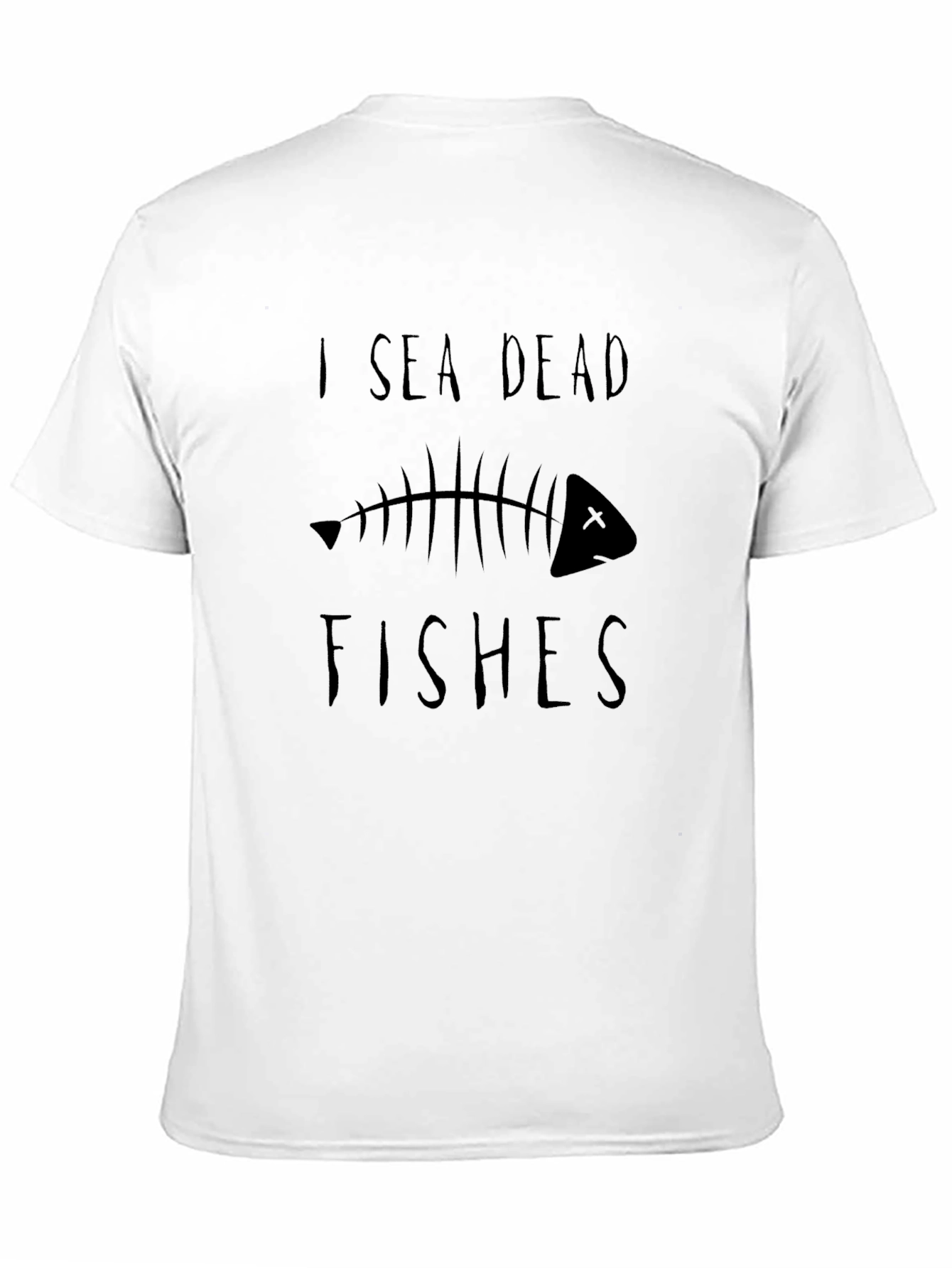 Black I Sea Dead Fishes Graphic T-Shirt - Men's Black Crew Neck view 11