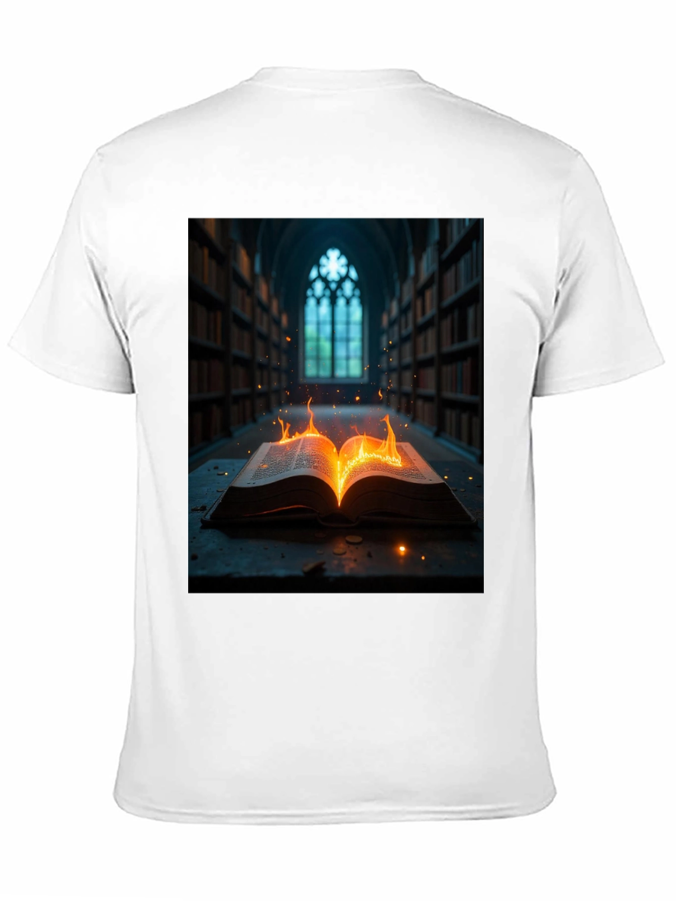 Black Mystical Burning Book Graphic Tee view 11