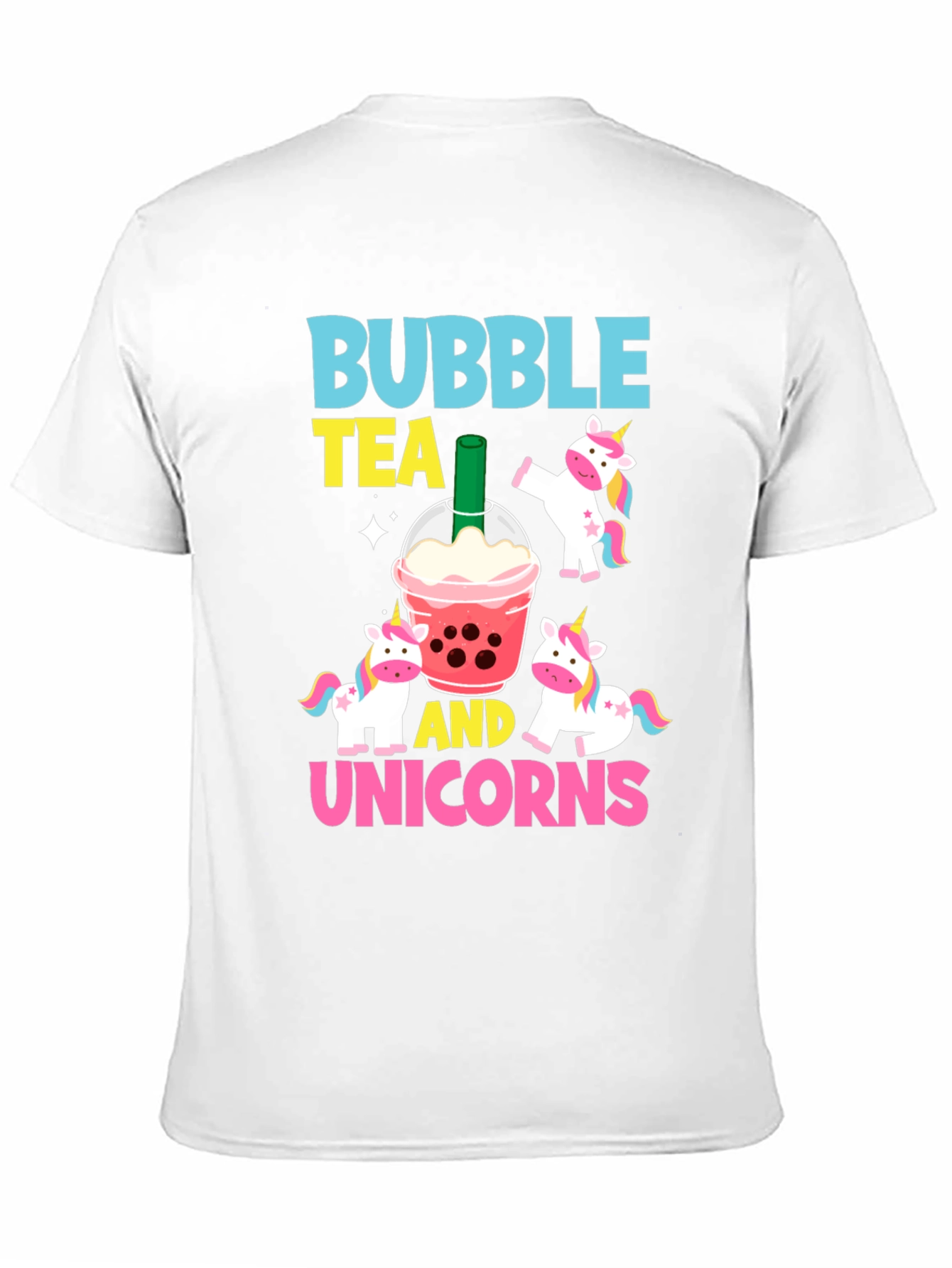 Black Bubble Tea & Unicorns Graphic Tee view 11
