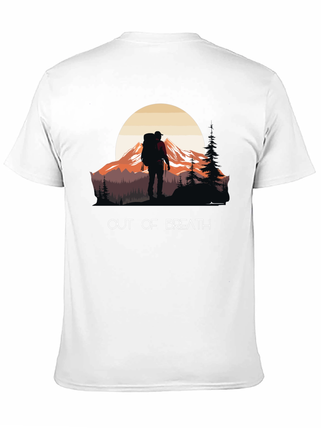 Black Out of Breath Hiking T-Shirt - Mountain Adventure view 11