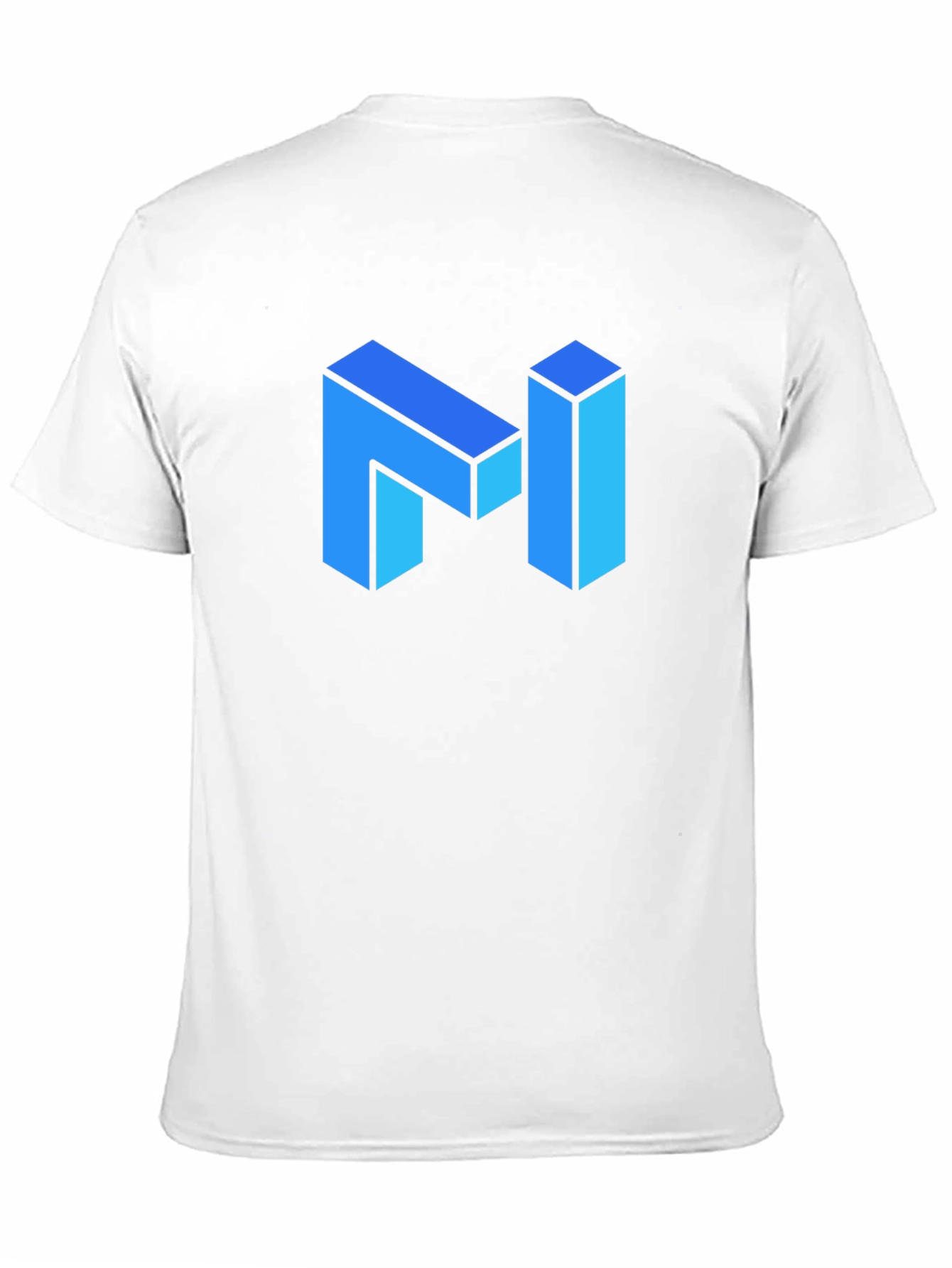 Black Modern Blue Isometric "N" Letter Black T-Shirt view 11