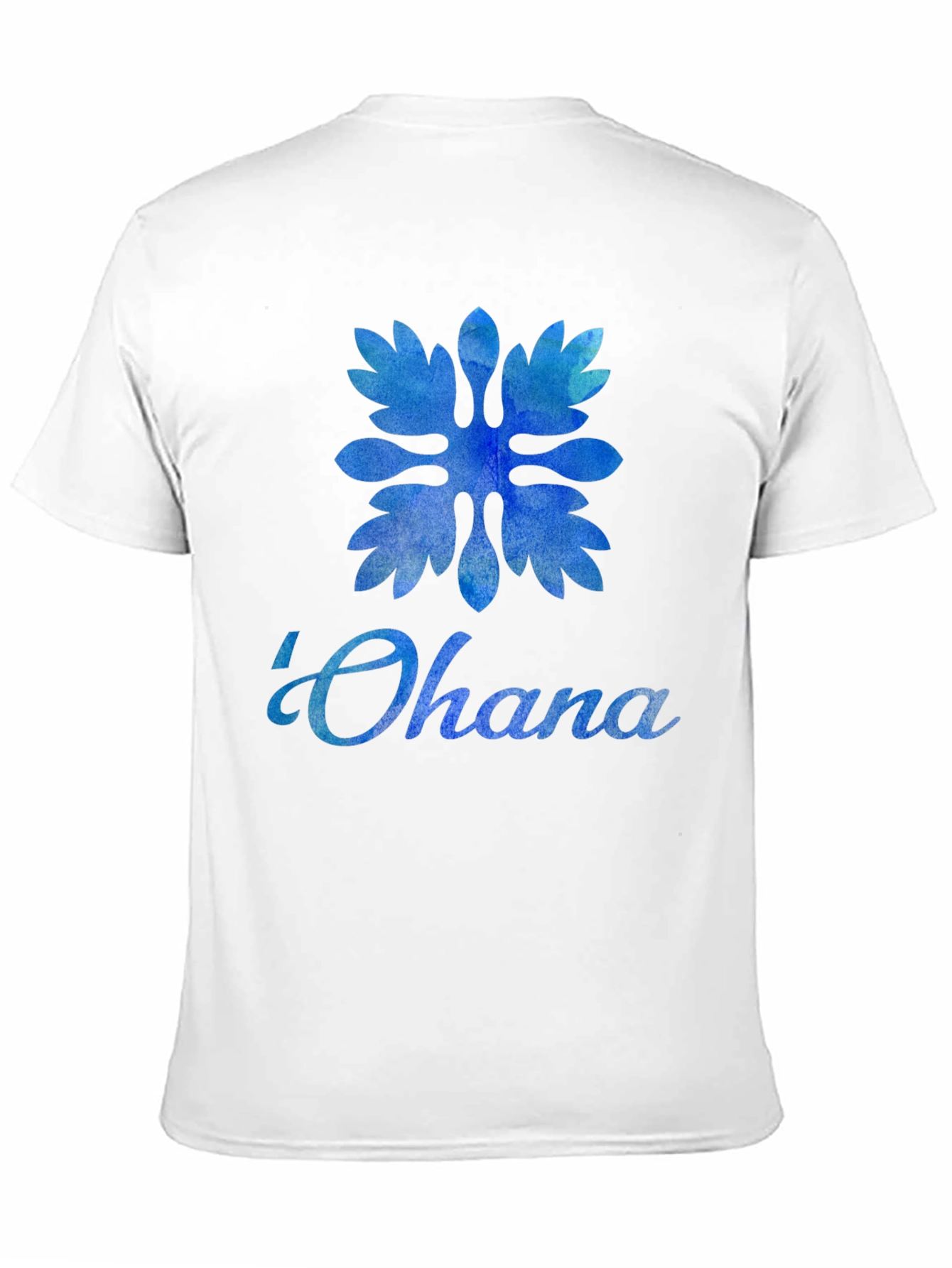 Black Ohana Blue Floral T-Shirt - Family Means Everything view 11