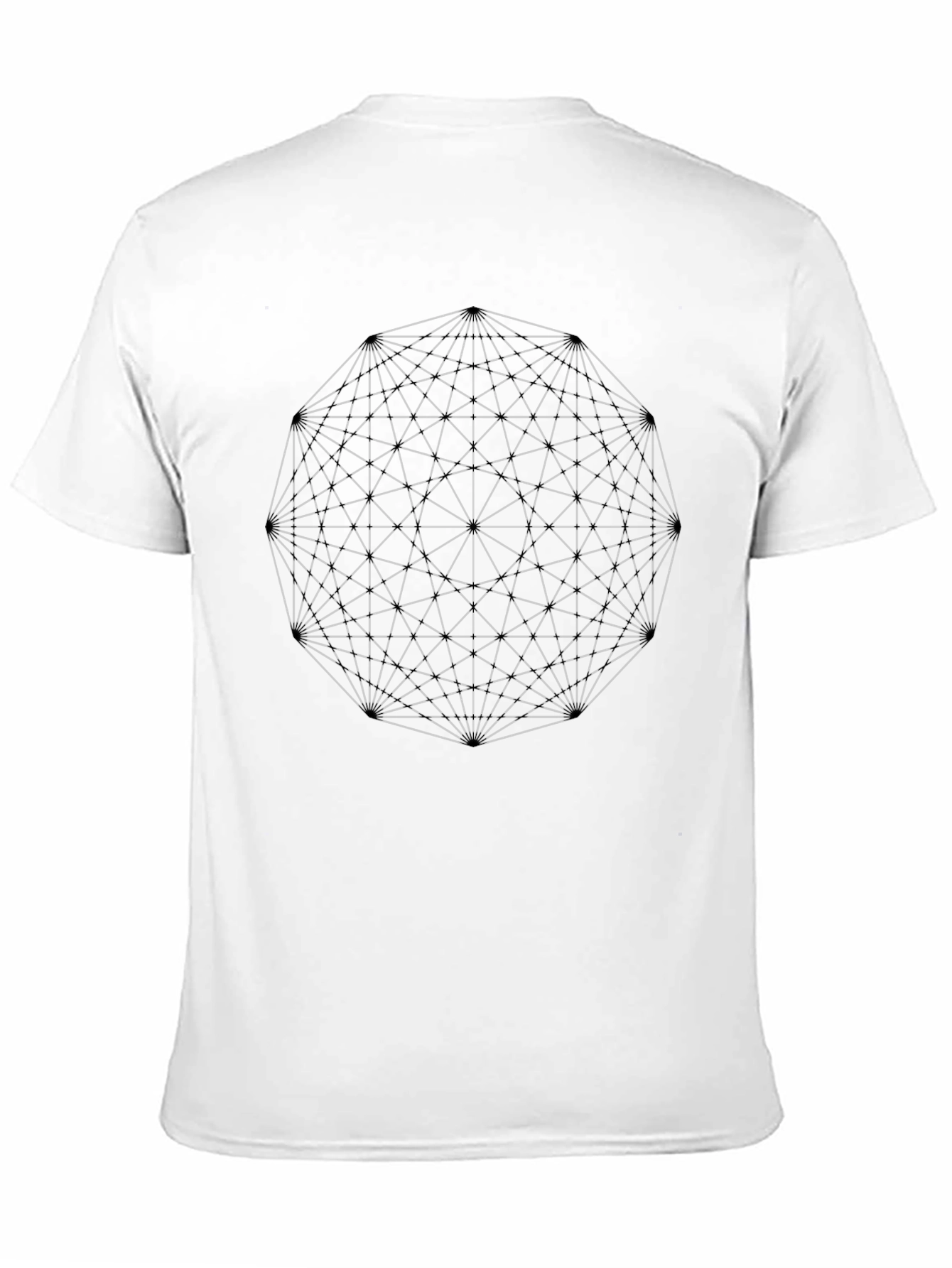 Black Geometric Pattern Black T-Shirt view 11