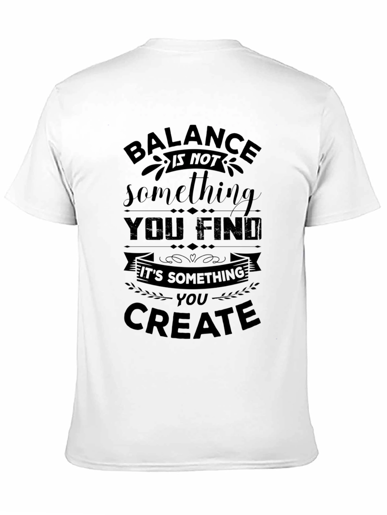 Black Balance Quote Black T-Shirt for Motivation view 11