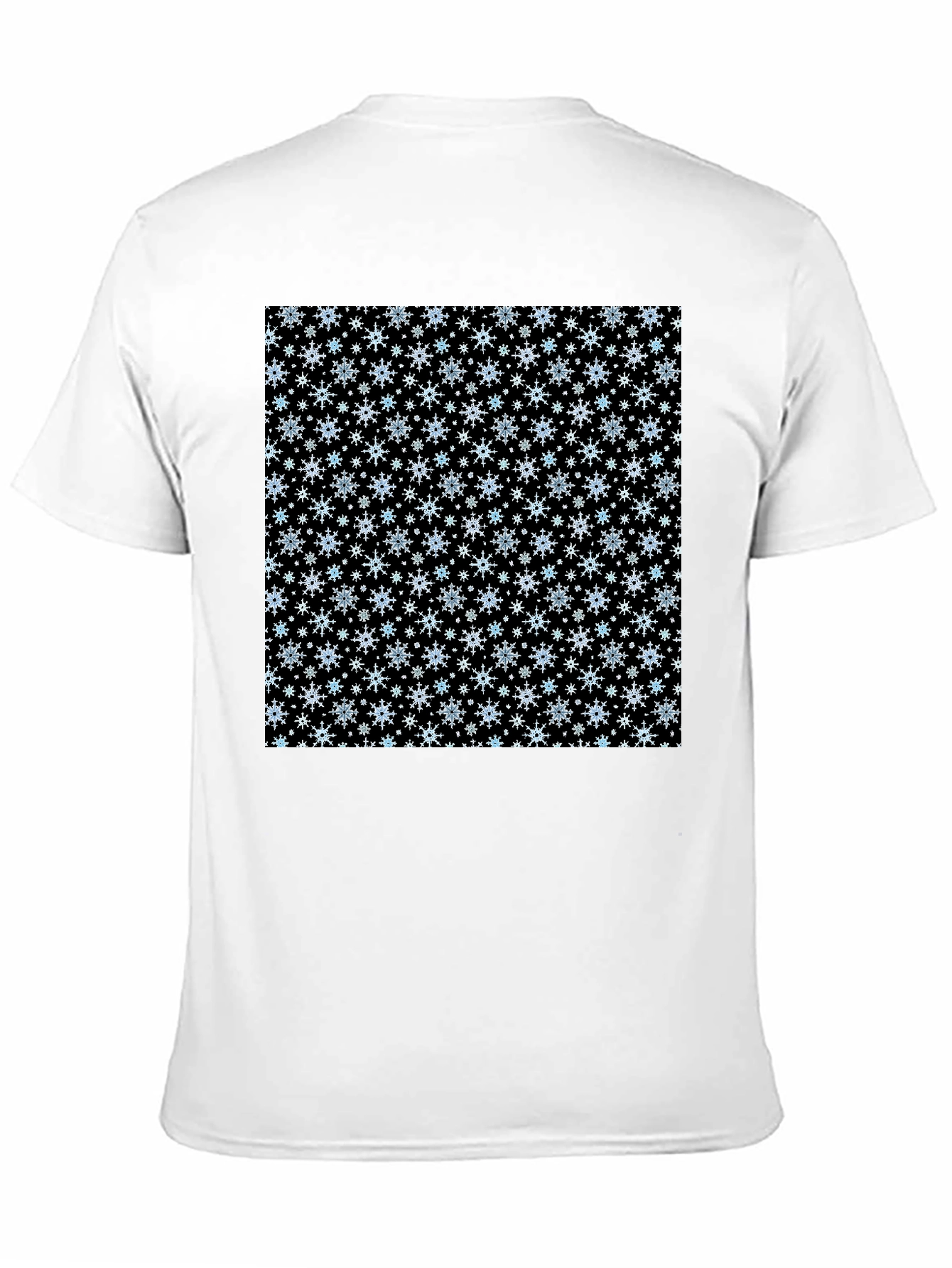 Black Snowflake Pattern Black T-Shirt view 11