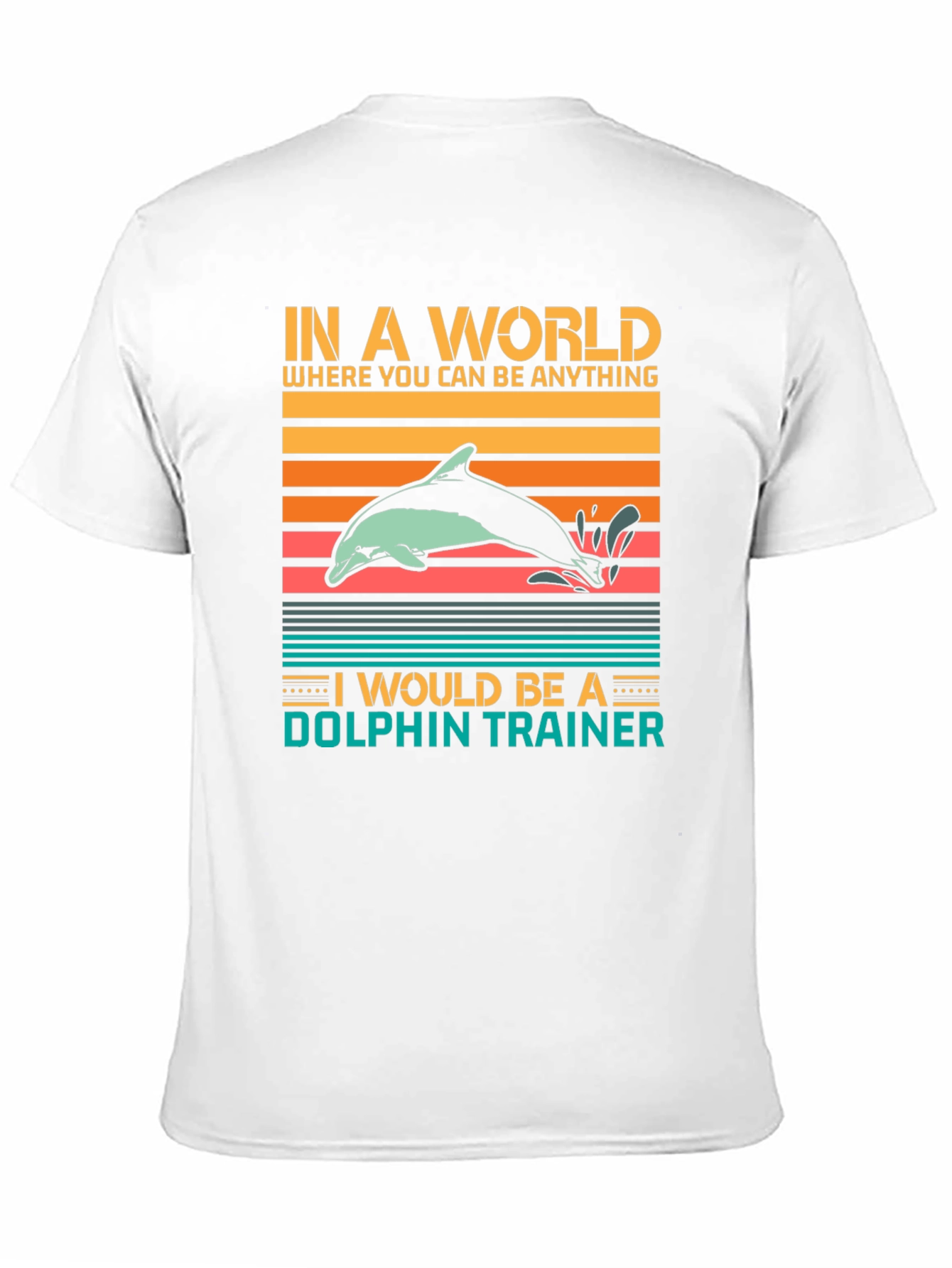 Black Dolphin Trainer Graphic Tee - Unisex Black T-Shirt view 11