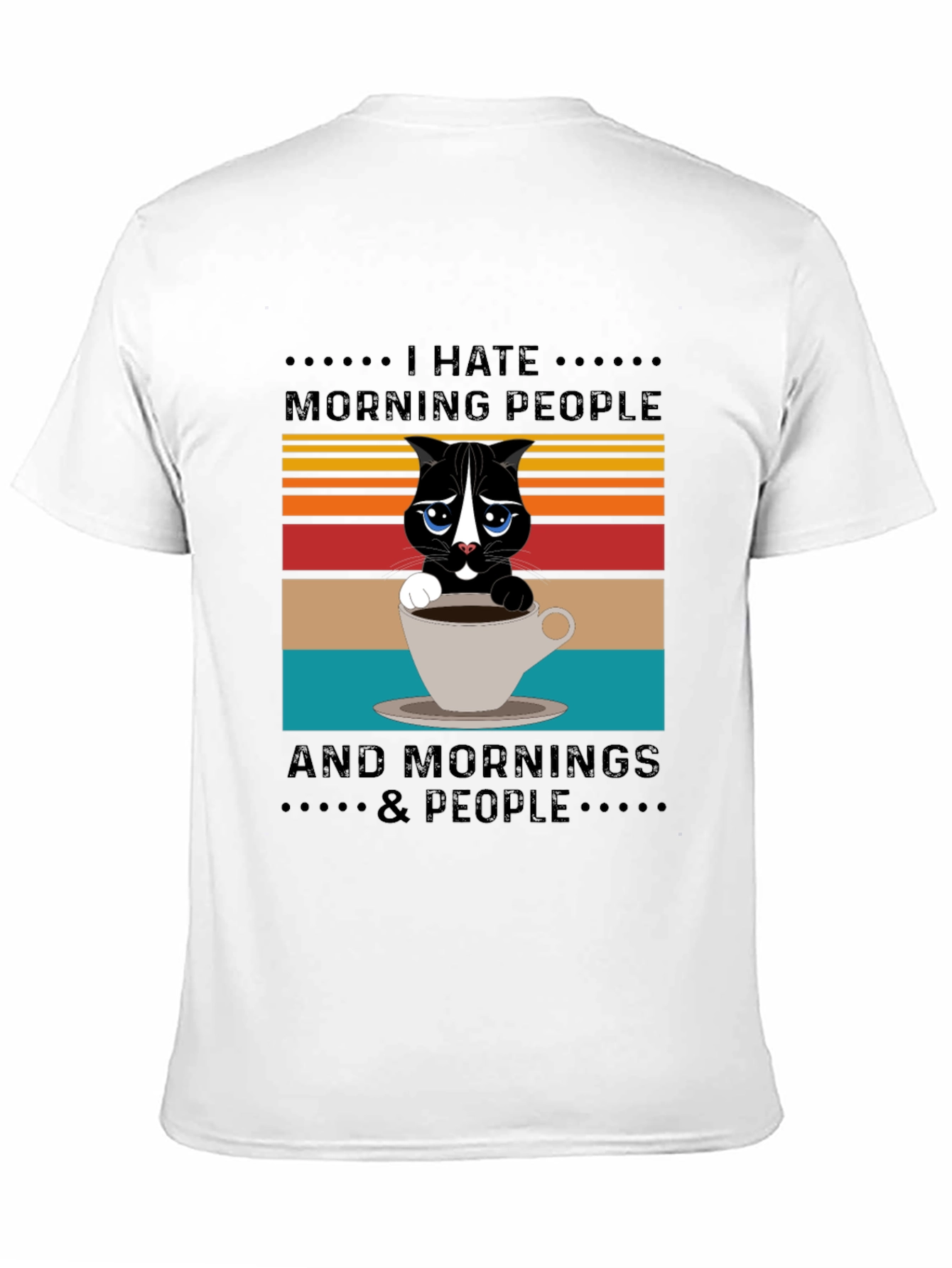 Black I Hate Morning People T-Shirt view 11