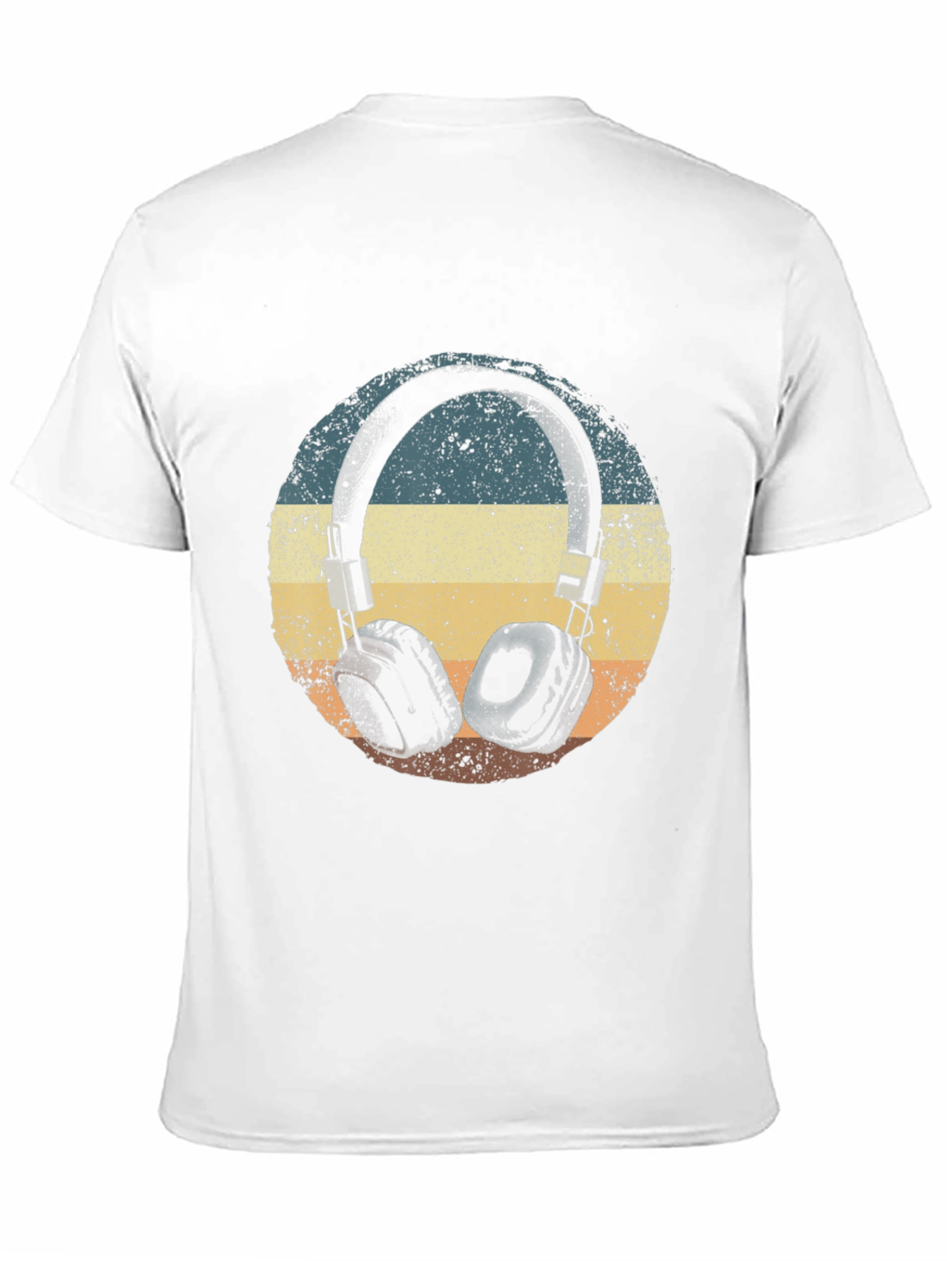 Black Retro Headphones T-Shirt - Vintage Style Music Tee view 11