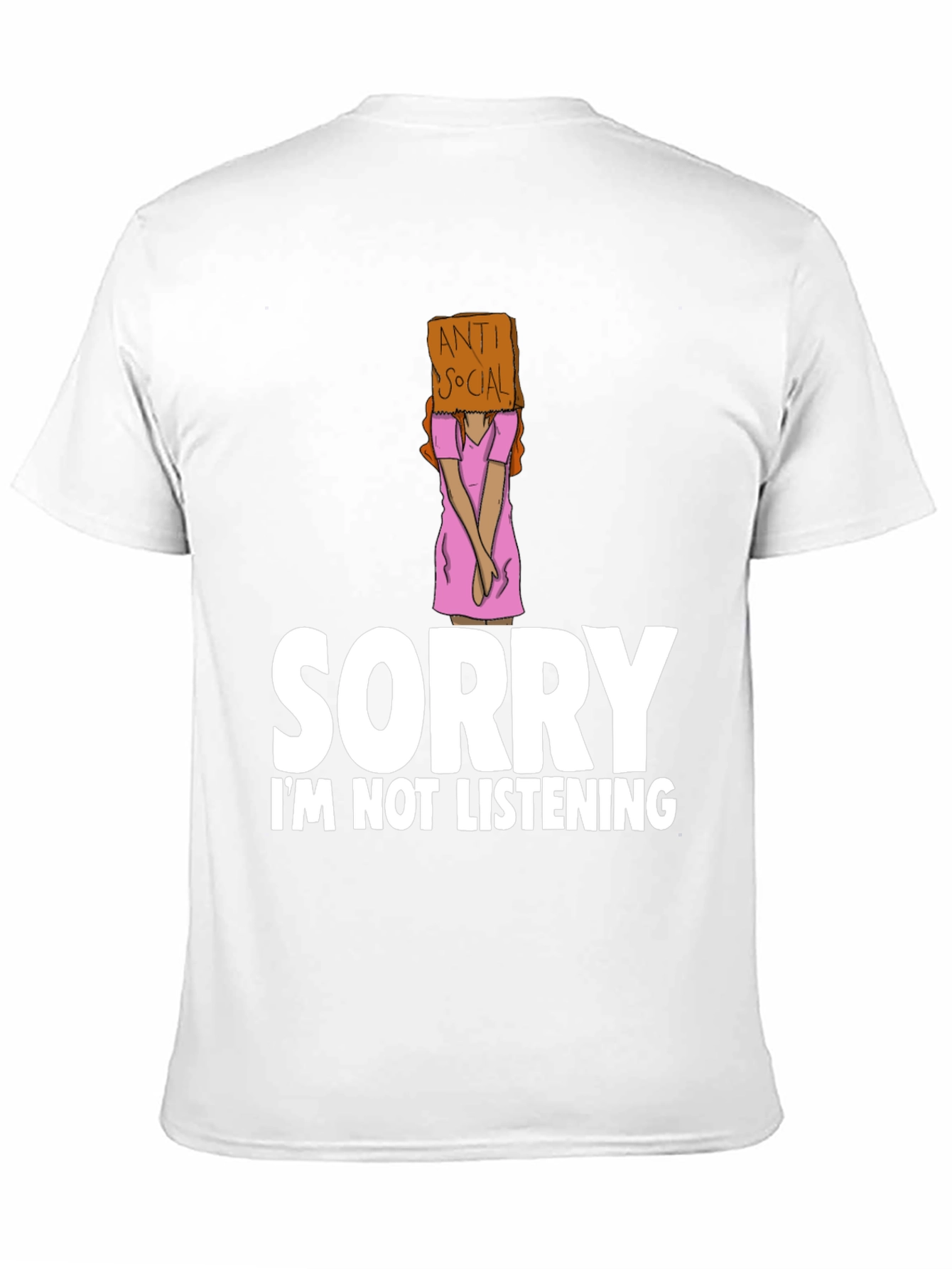 Black Anti-Social Graphic Tee: Sorry Not Listening view 11