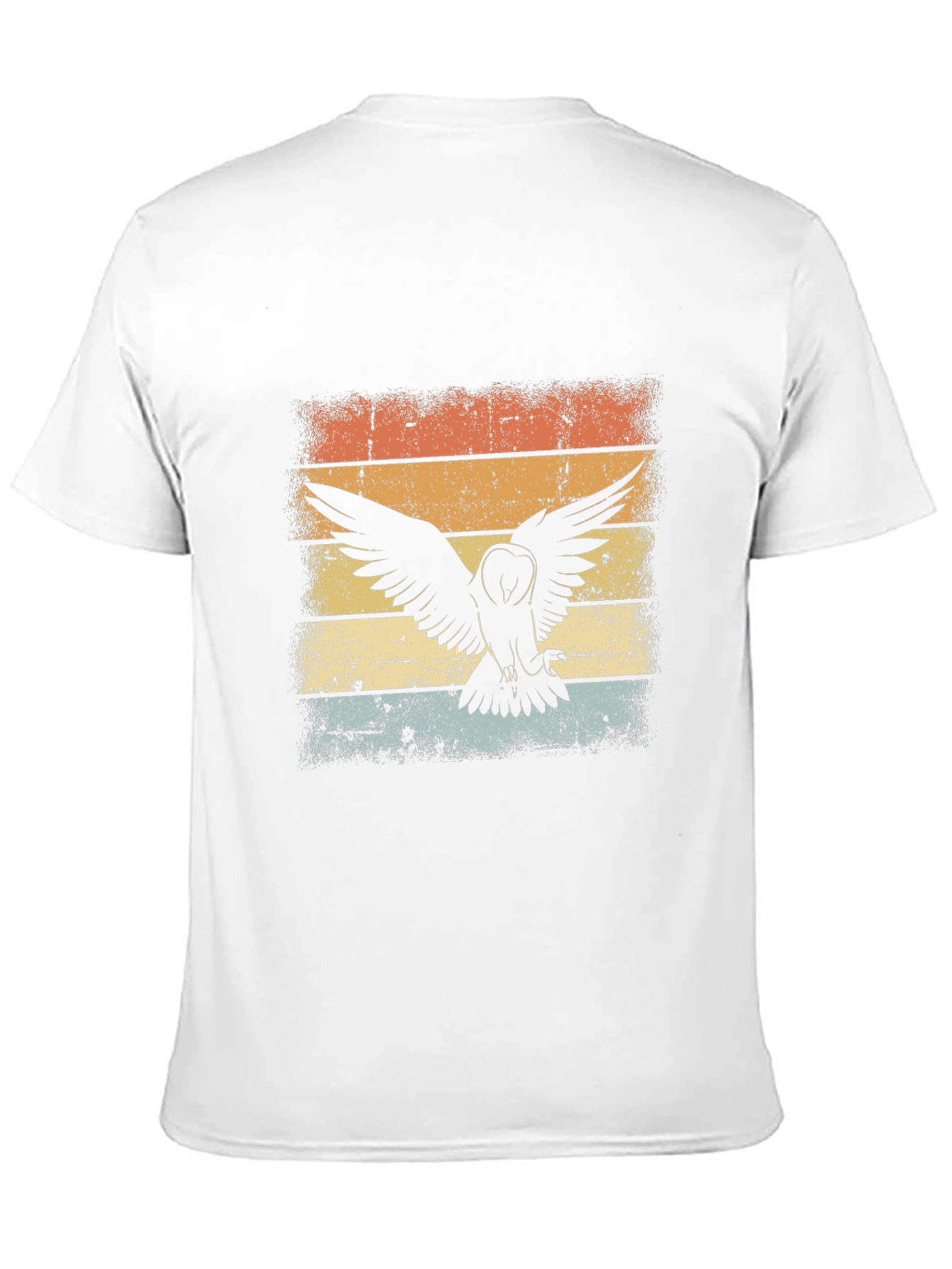 Black Vintage Owl Sunset T-Shirt - Black view 11