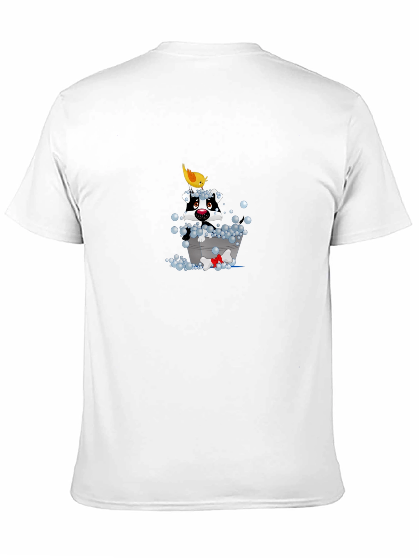 Black Dog in Tub Cartoon T-Shirt - Fun & Unique Design view 11