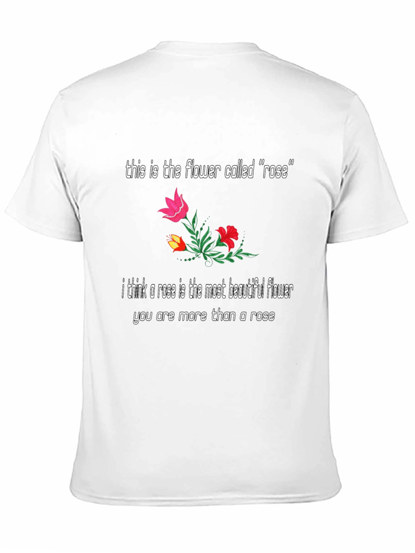 Black Floral Rose T-Shirt: Beautiful Flower Graphic Tee view 11