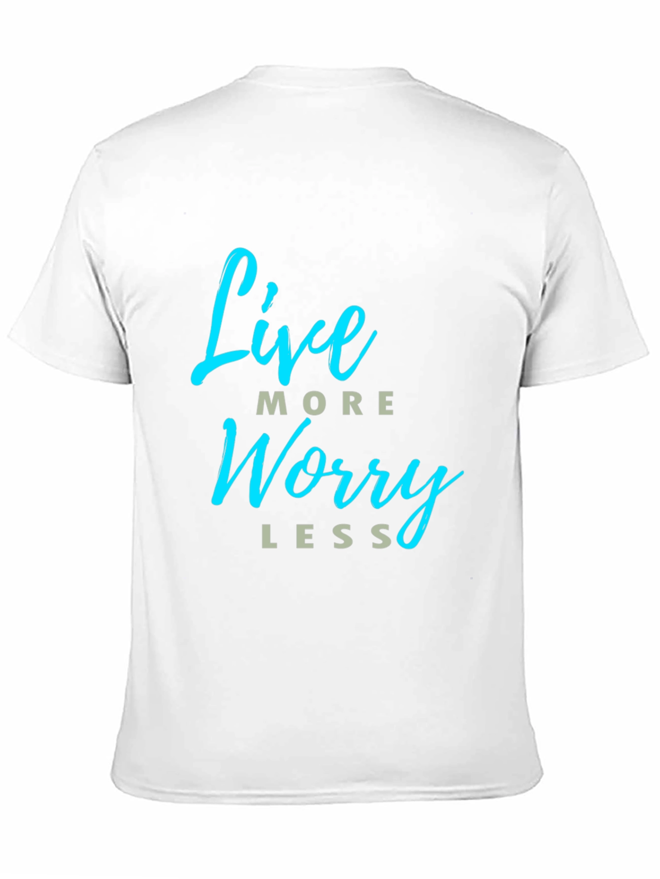 Black Live More Worry Less Graphic T-Shirt - Black view 11