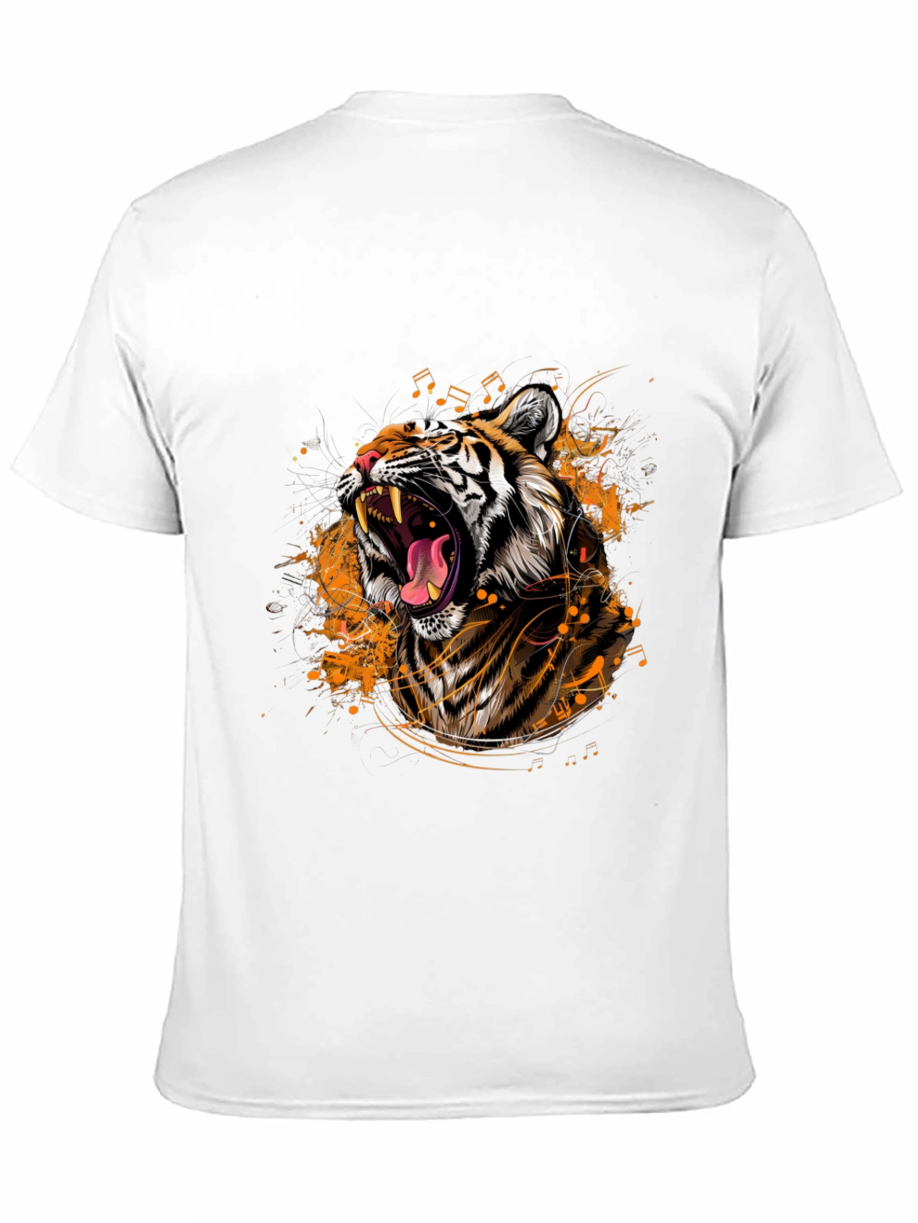 Black Tiger Roar Graphic Black T-Shirt view 11