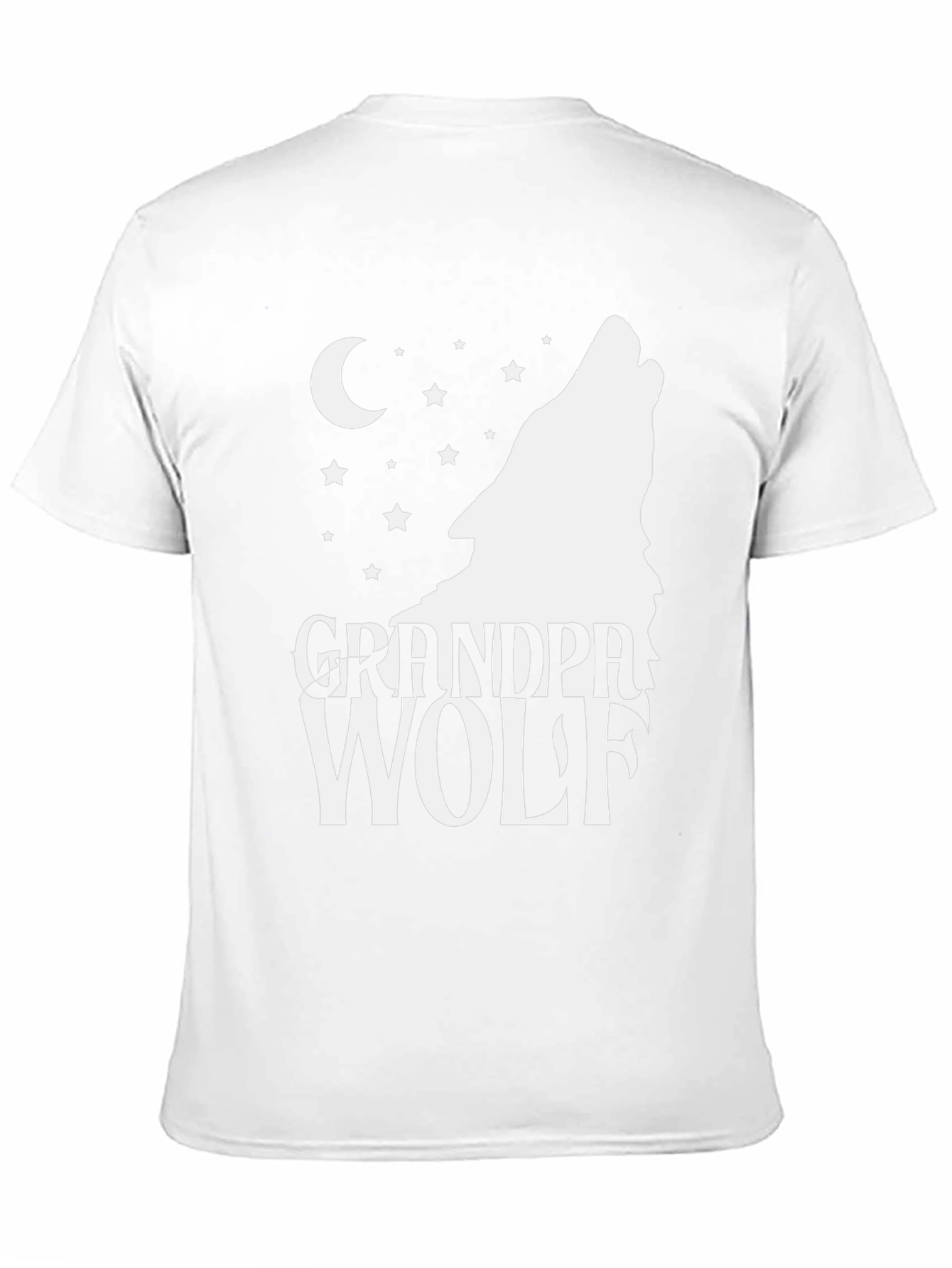 Black Grandpa Wolf T-Shirt - Howling Moon Design view 11