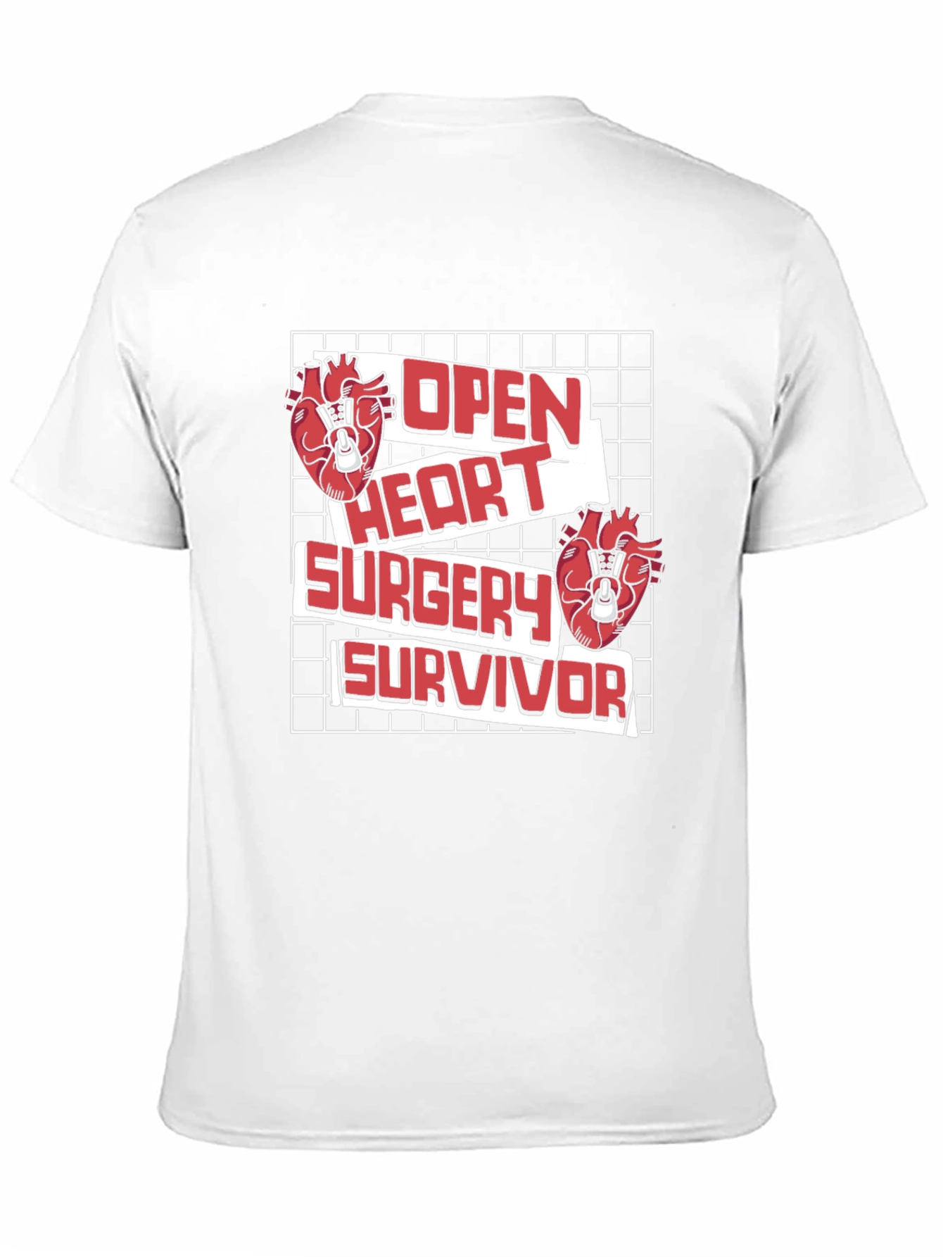 Black Open Heart Surgery Survivor Graphic Tee view 11
