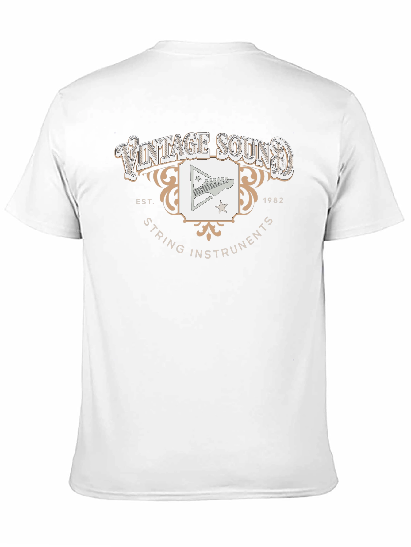 Black Vintage Sound String Instruments Tee view 11