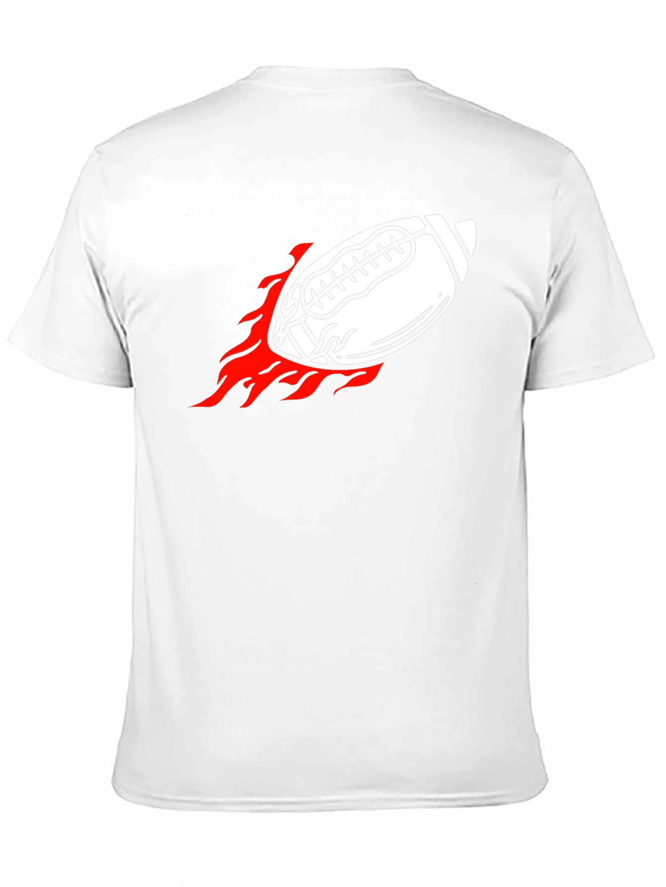 Black Flaming Football Graphic Tee - Black Cotton Shirt view 11