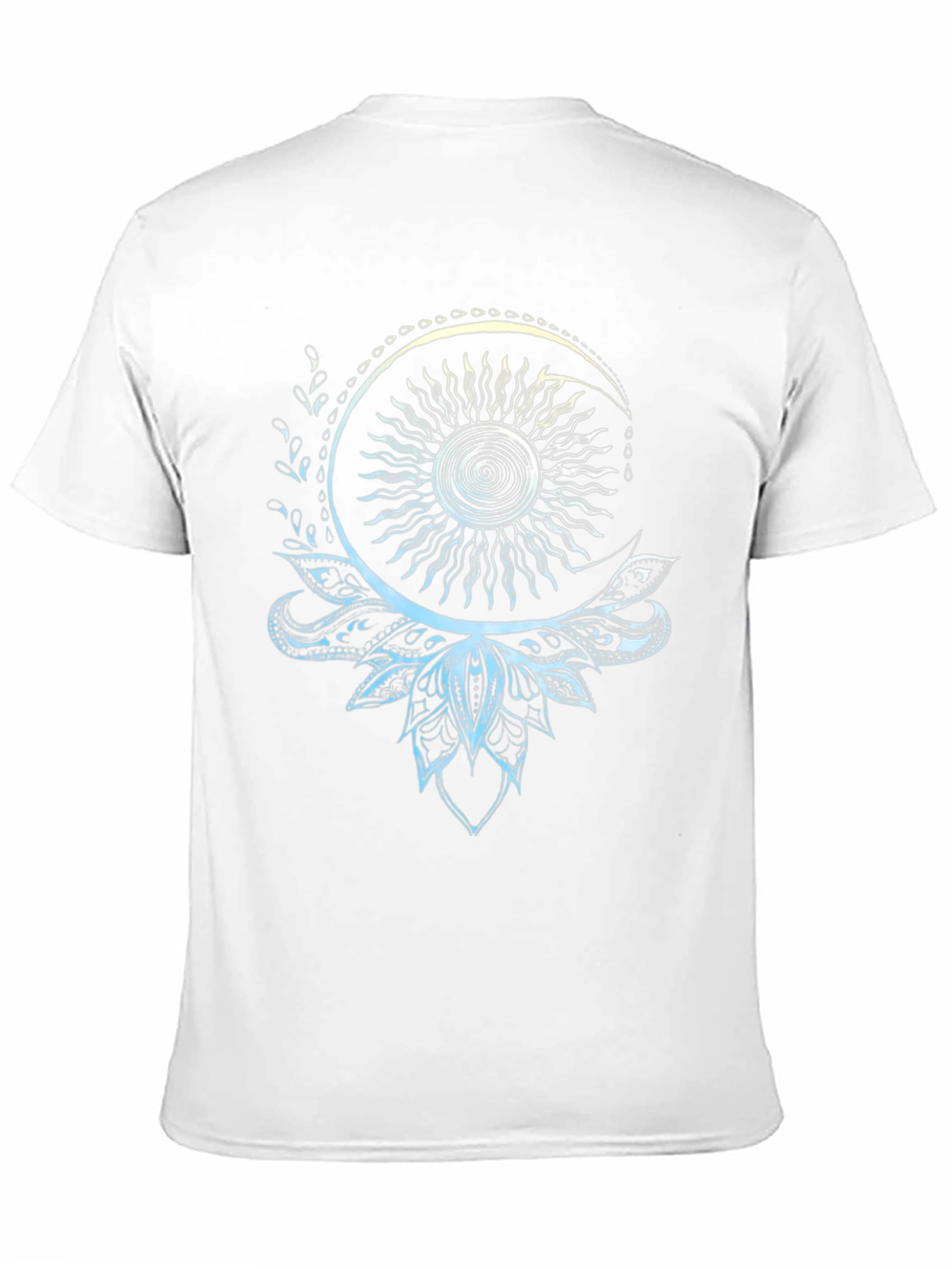 Black Celestial Sun and Moon Lotus T-Shirt view 11