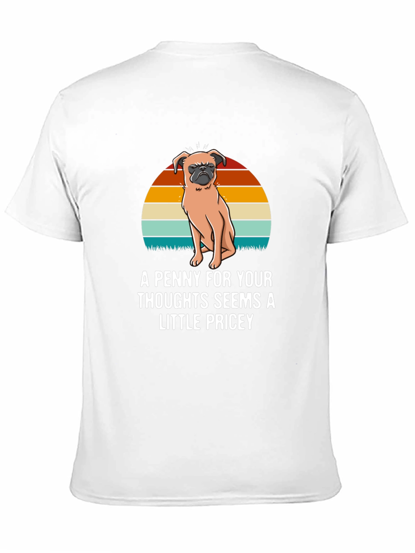 Black Funny Pug T-Shirt: A Penny For Your Thoughts view 11