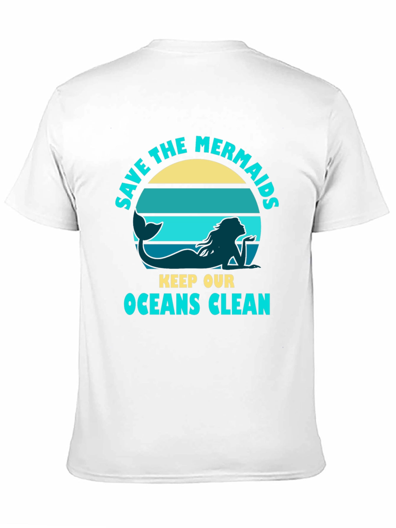 Black Save the Mermaids Graphic Tee - Ocean Conservation T-Shirt view 11