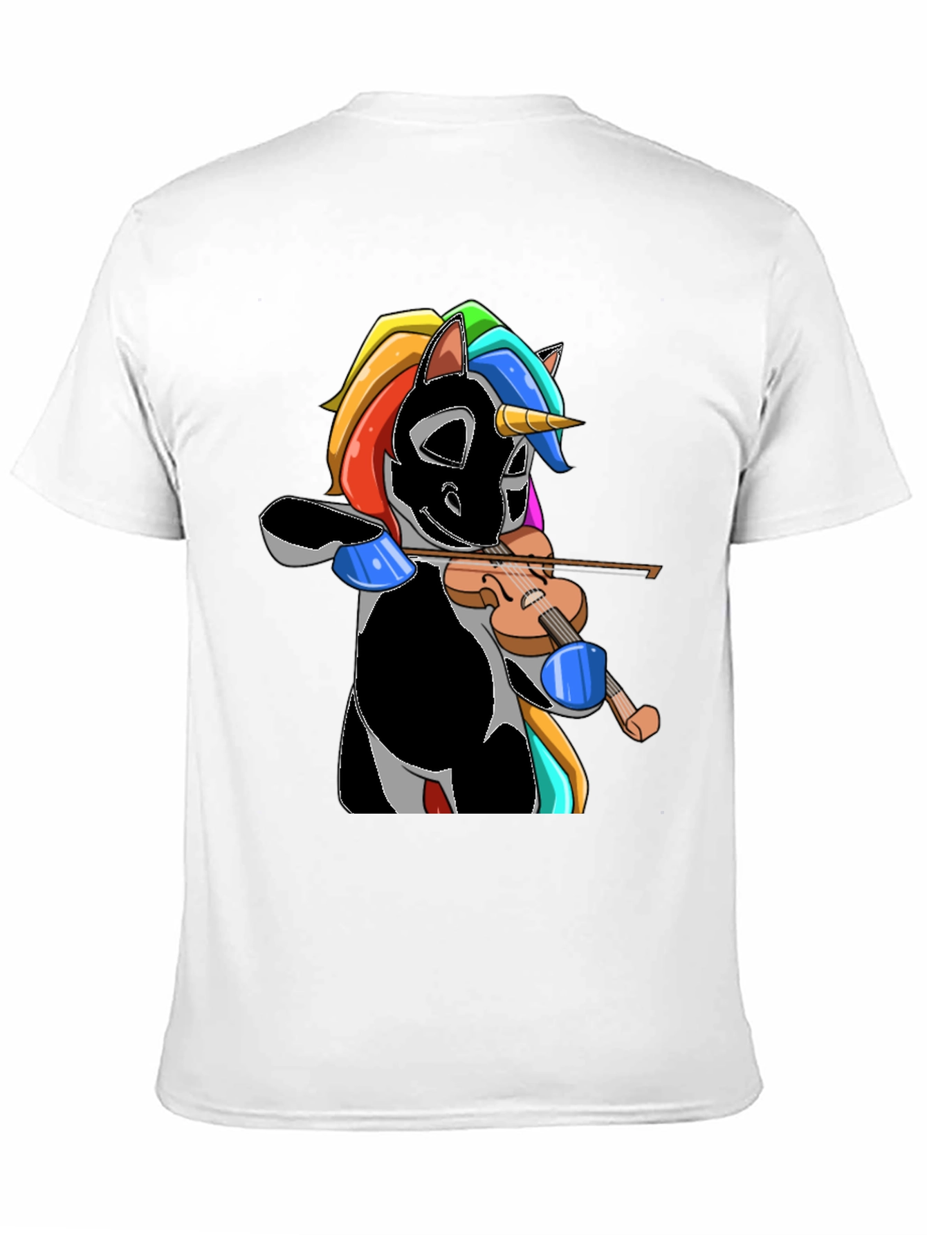 Black Unicorn Violinist Graphic Tee - Black view 11
