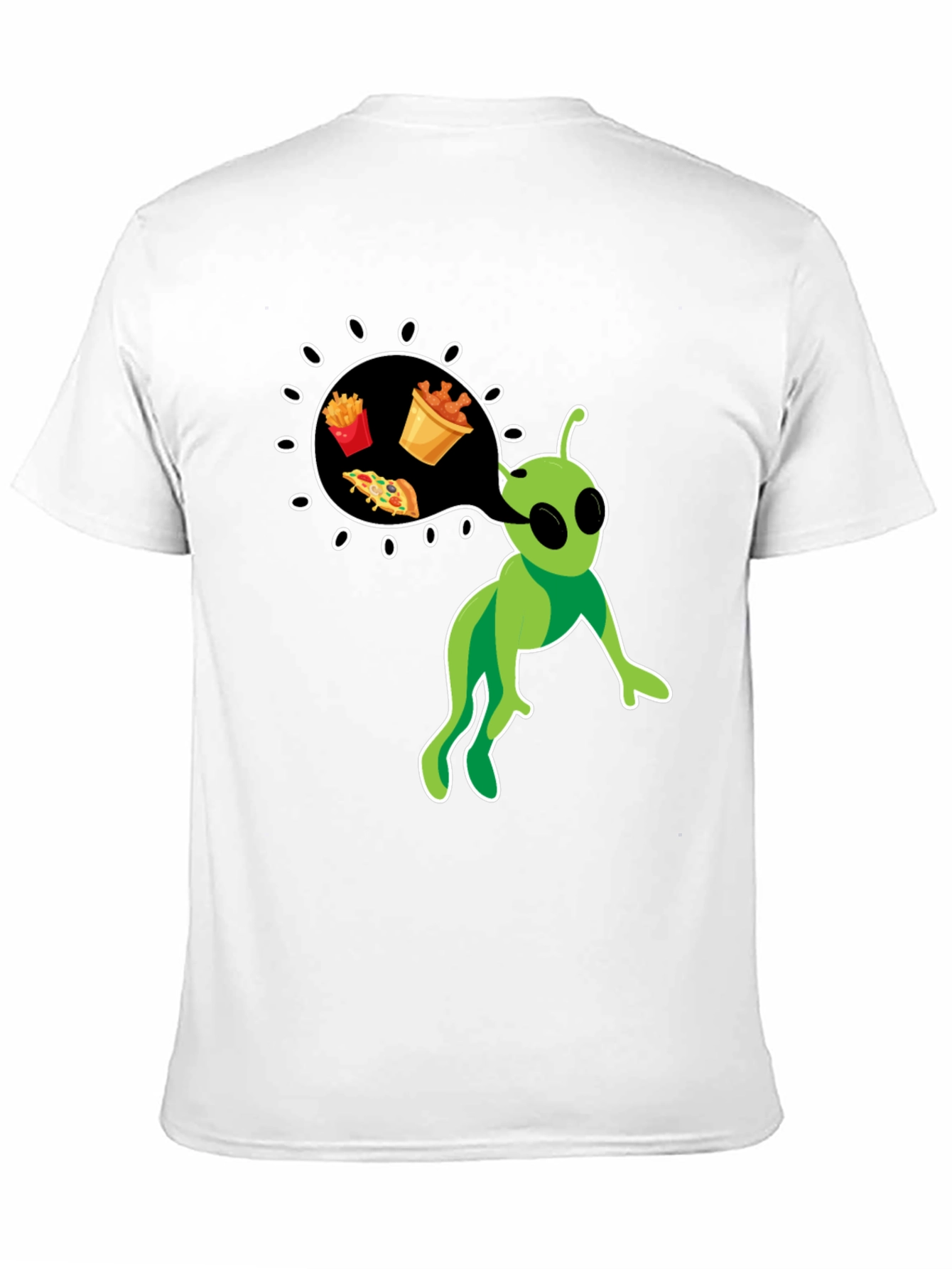 Black Alien Foodie T-Shirt view 11