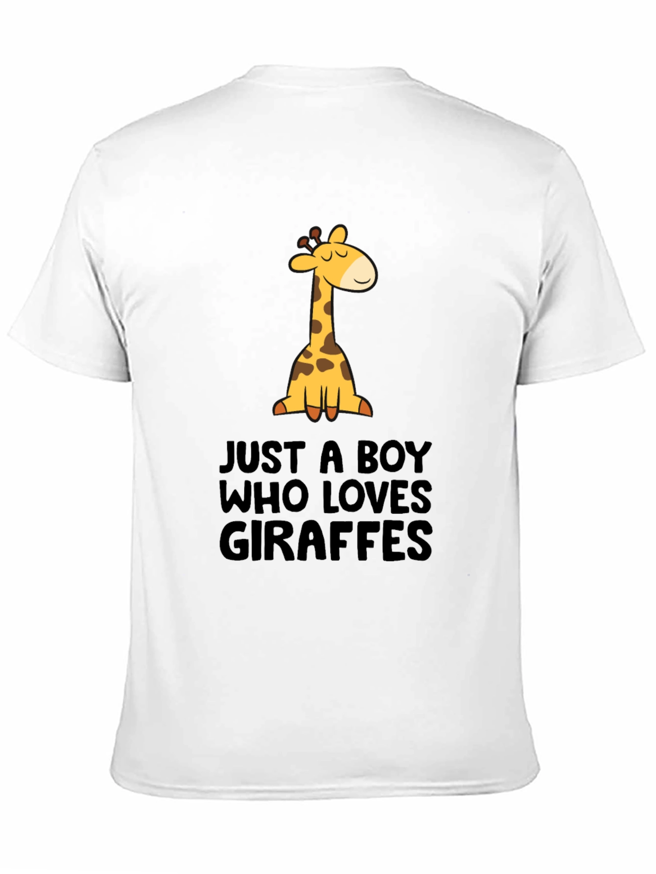 Just A Boy Who Loves Giraffes Black T-Shirt - 11