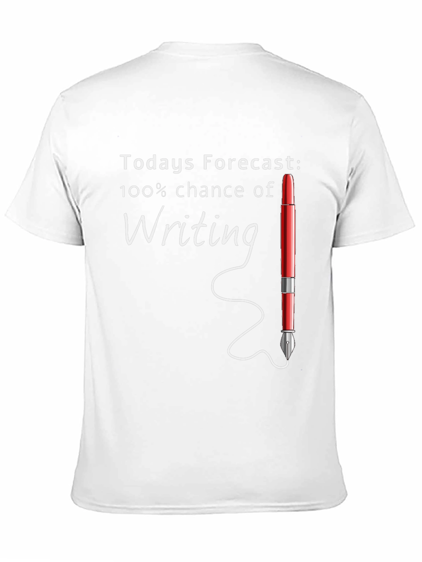 Black Writer's Forecast T-Shirt - 100% Chance of Writing view 11