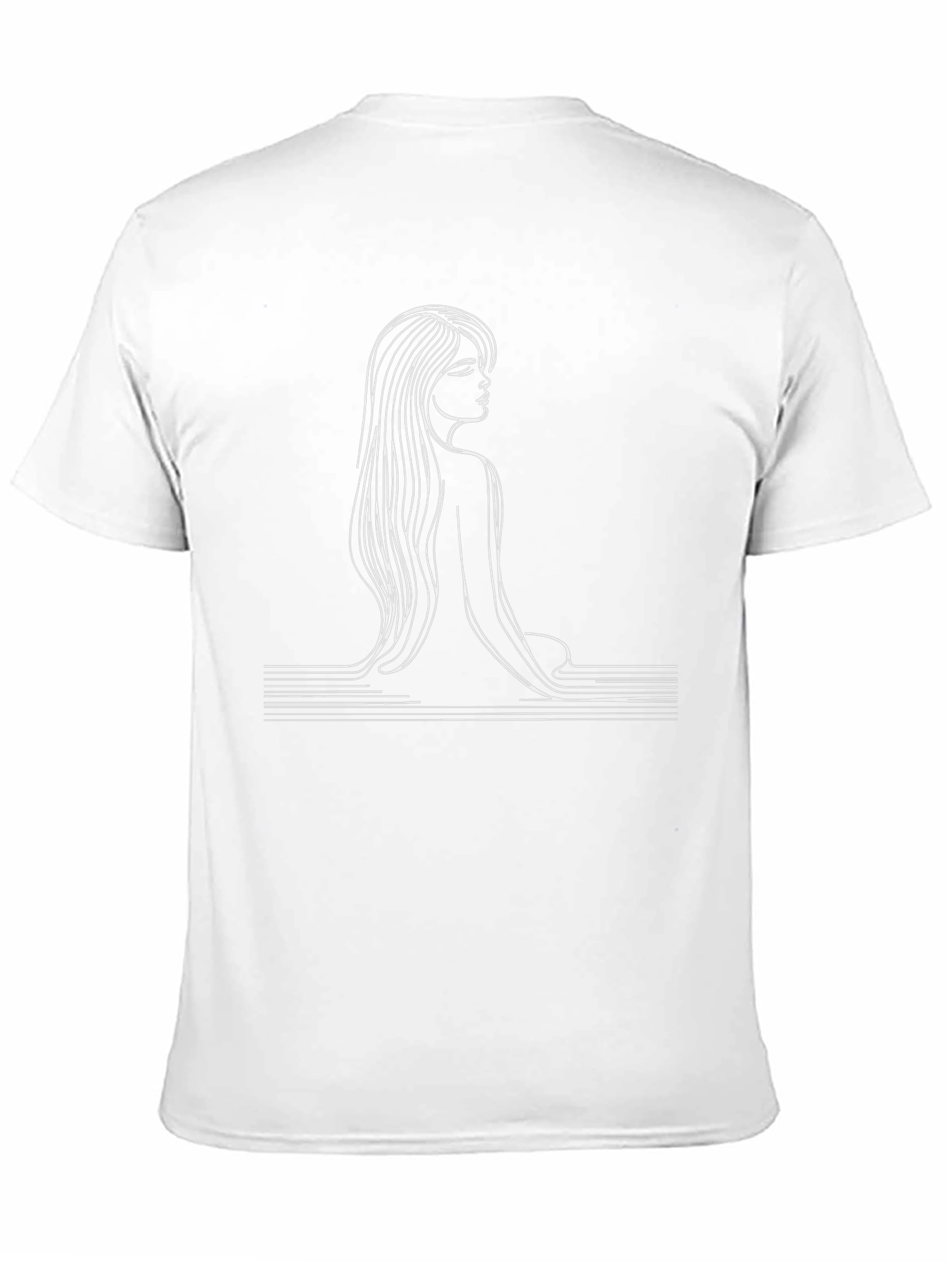 Black Minimalist Line Art Woman Graphic Tee - Black view 11
